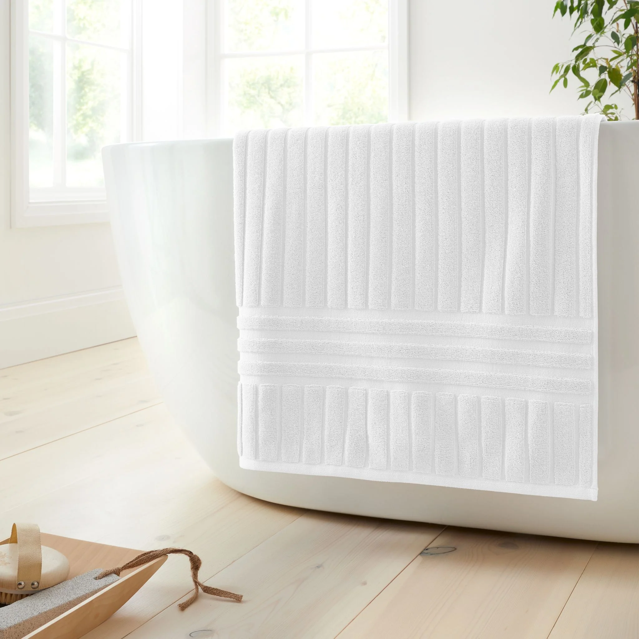 Bianca Hotel Towel White - Hotel Bath Towel White - Image 2