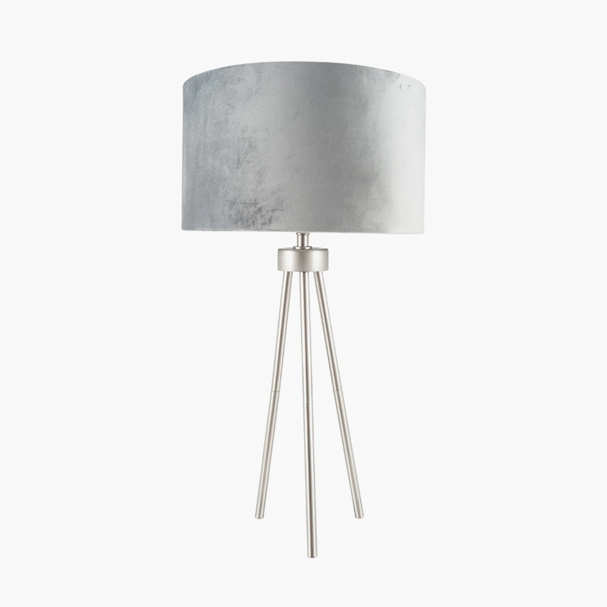 Houston Silver Metal Tripod Table Lamp - Houston Brushed Silver Metal Tripod Table Lamp - Image 2