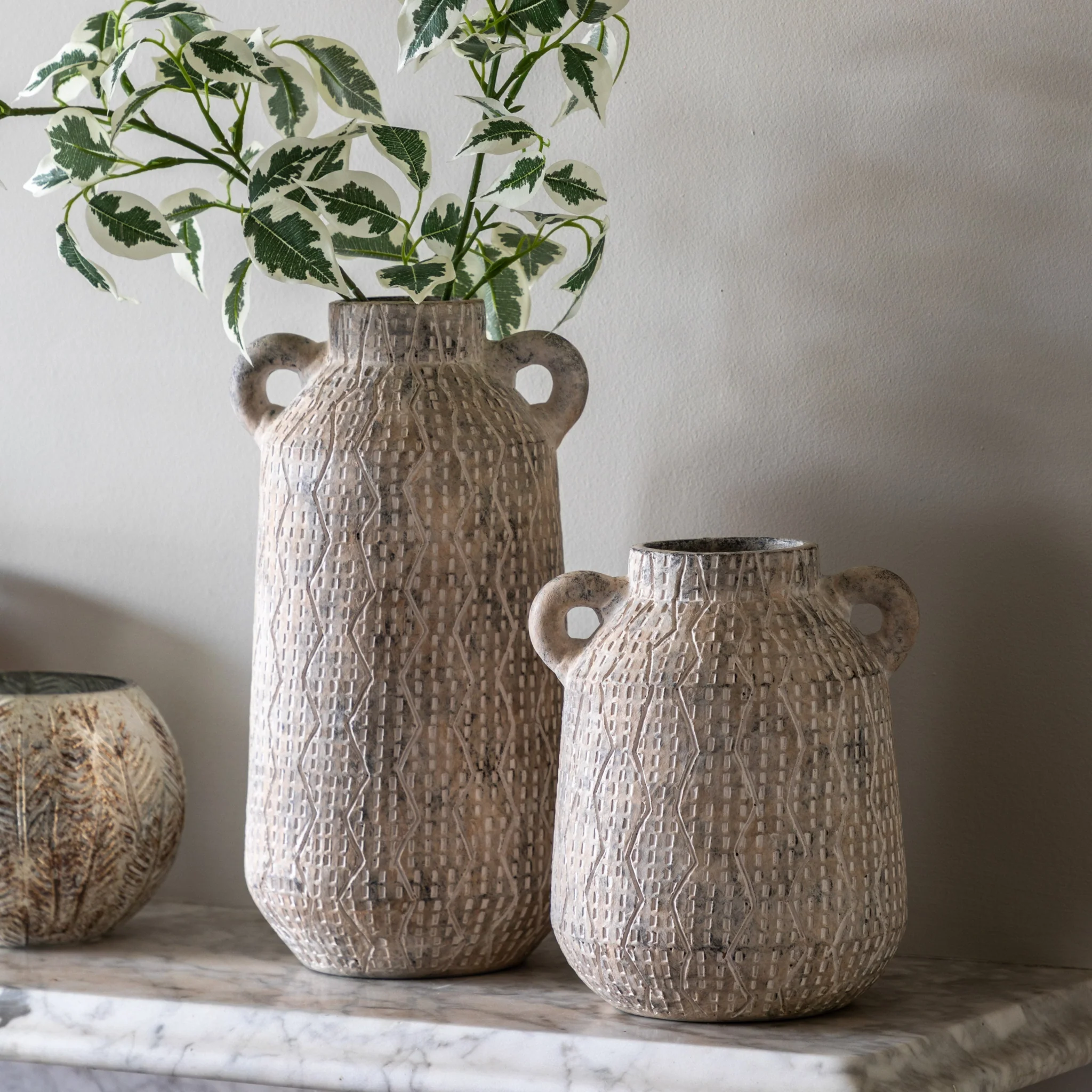 Ica White Small Vase - Ica Vase Small Earthy White