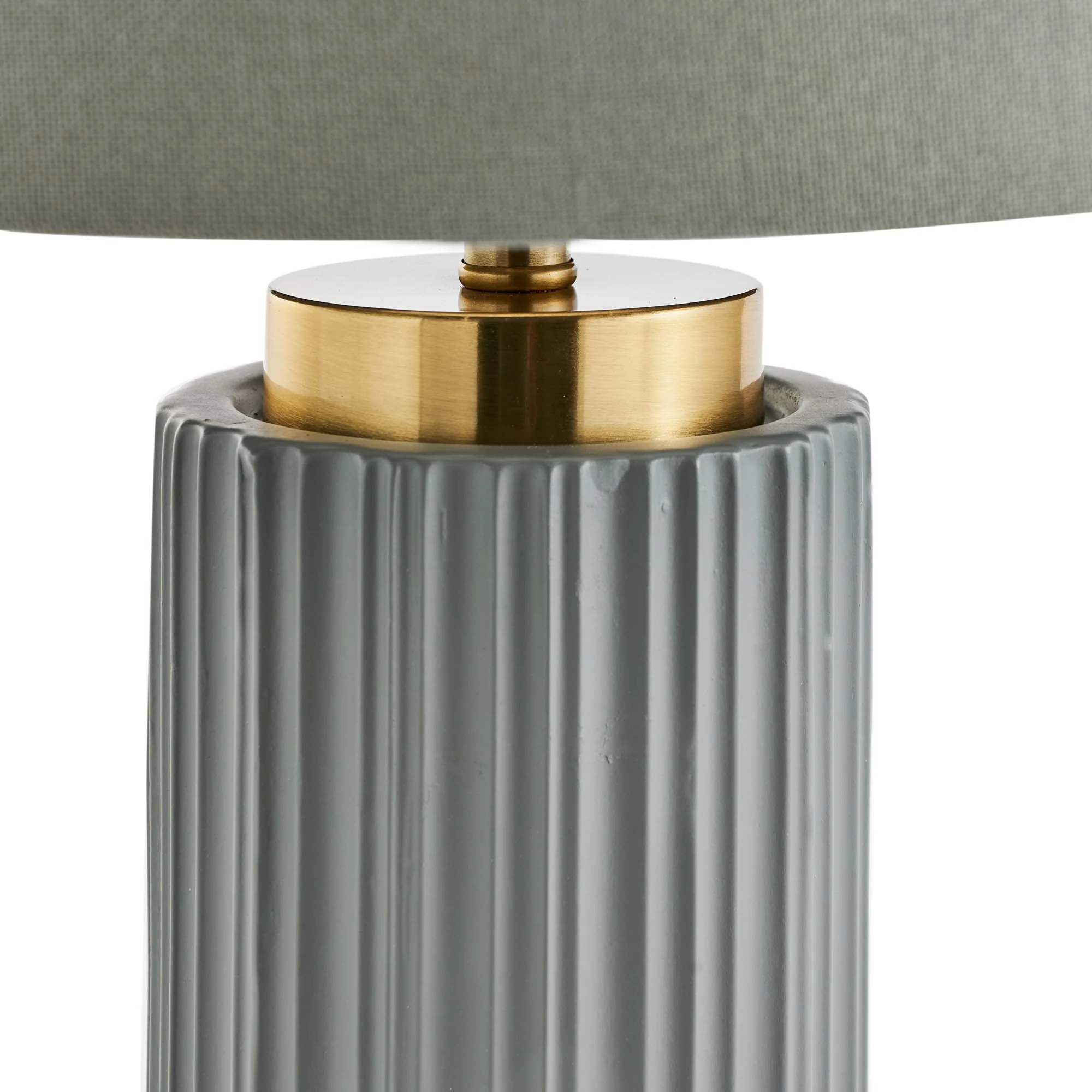 Iconic Grey Textured Ceramic And Gold Metal Table Lamp - DISC Ionic Grey Textured Ceramic Gold Metal Table Lamp - Image 3