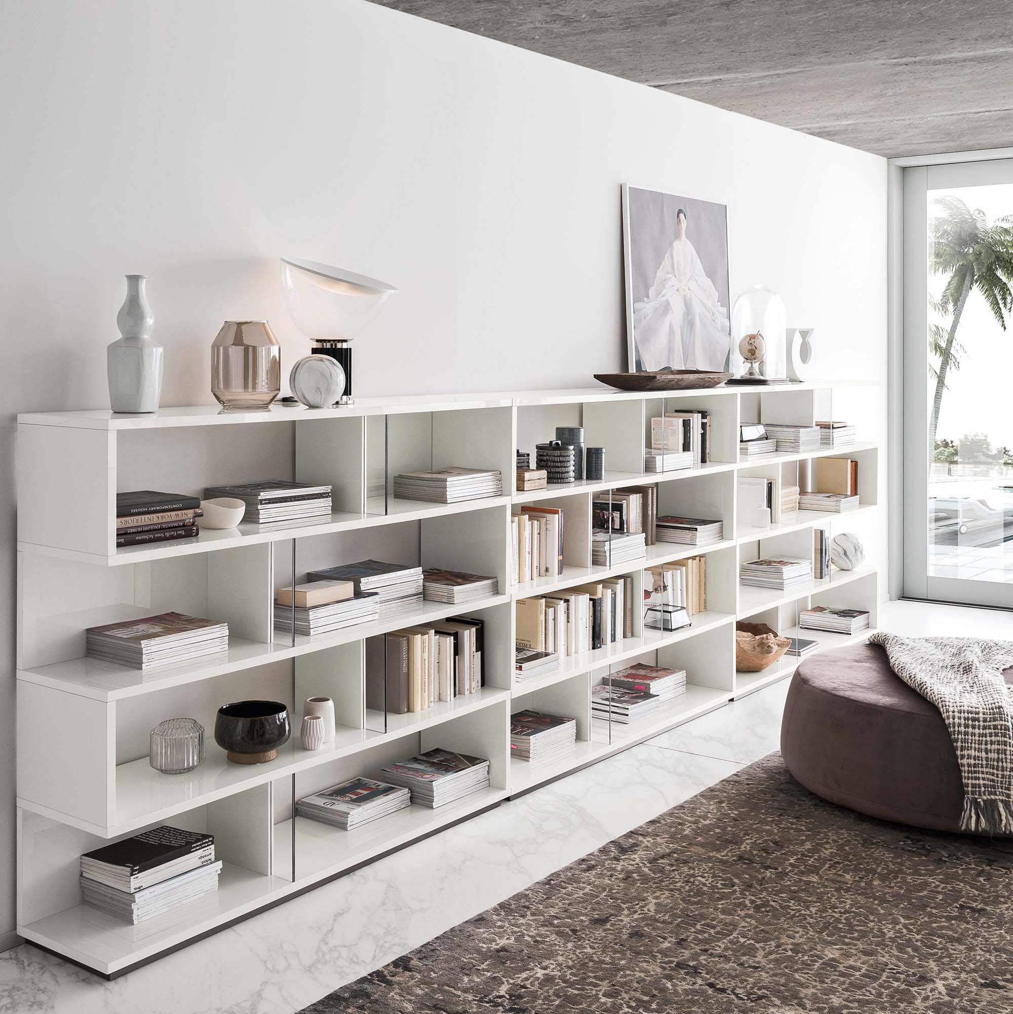 Imperia Bookcase - Bookcase White High Gloss - Image 4