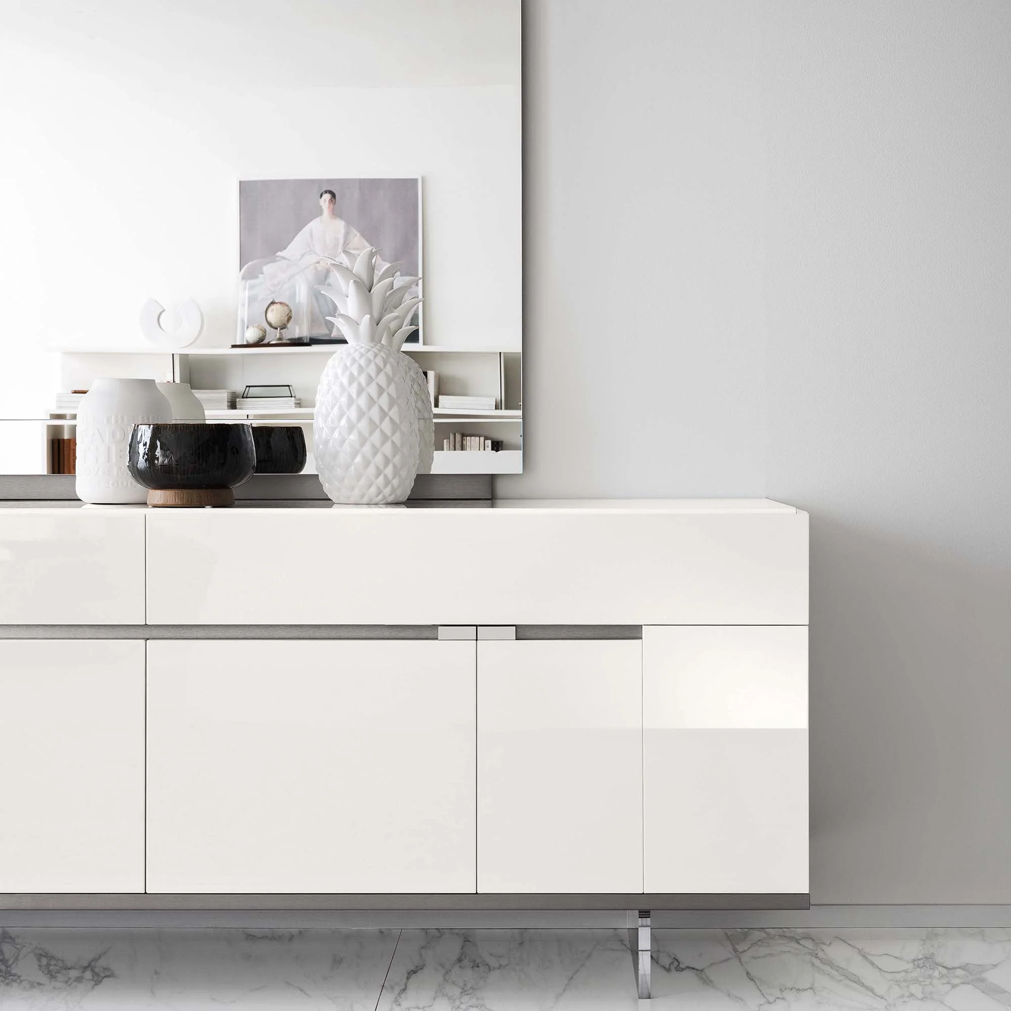 Imperia Large Sideboard - Large Buffet White High Gloss - Image 5
