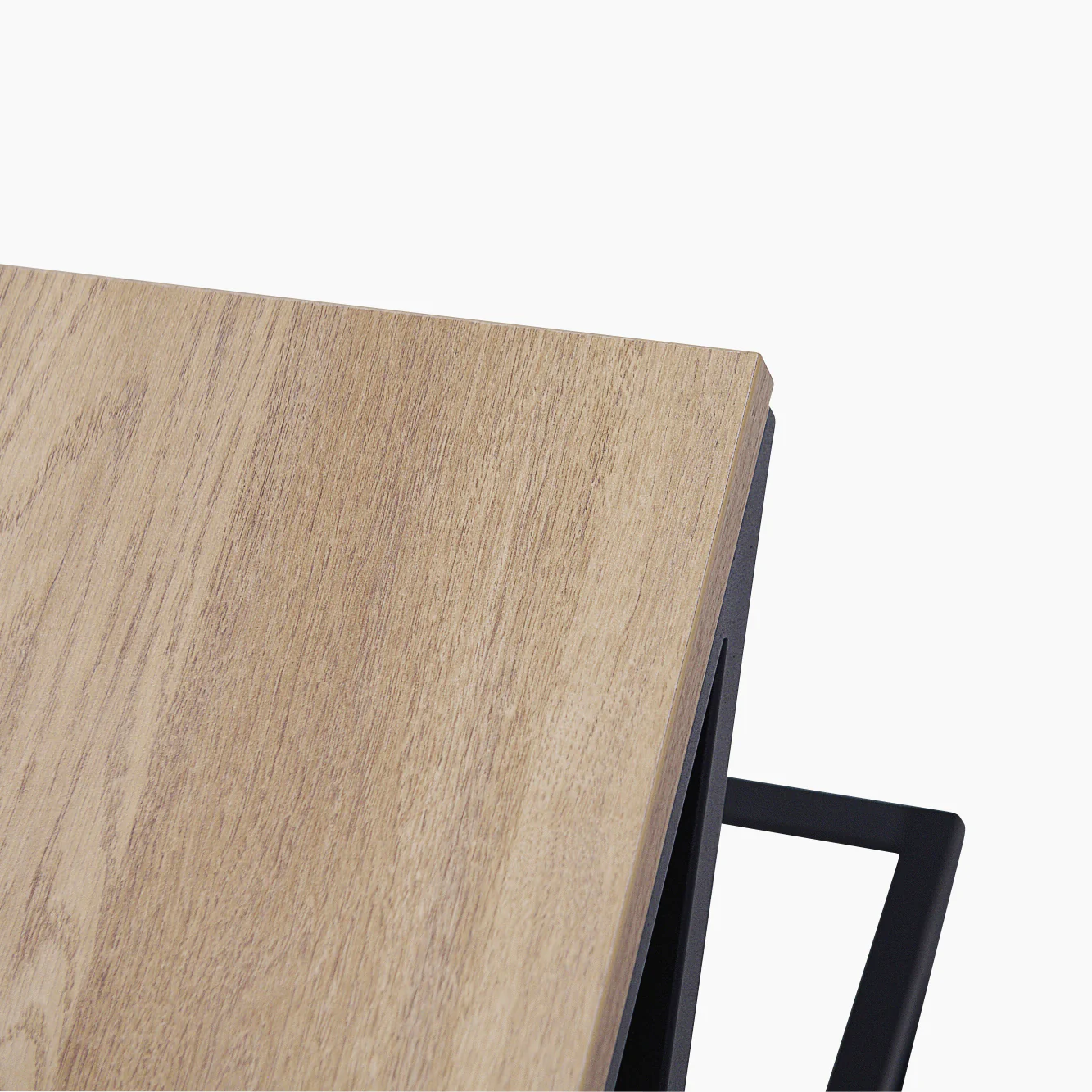Indus Coffee Table - Coffee Table Oak Effect Top/Black Painted Metal Frame - Image 5