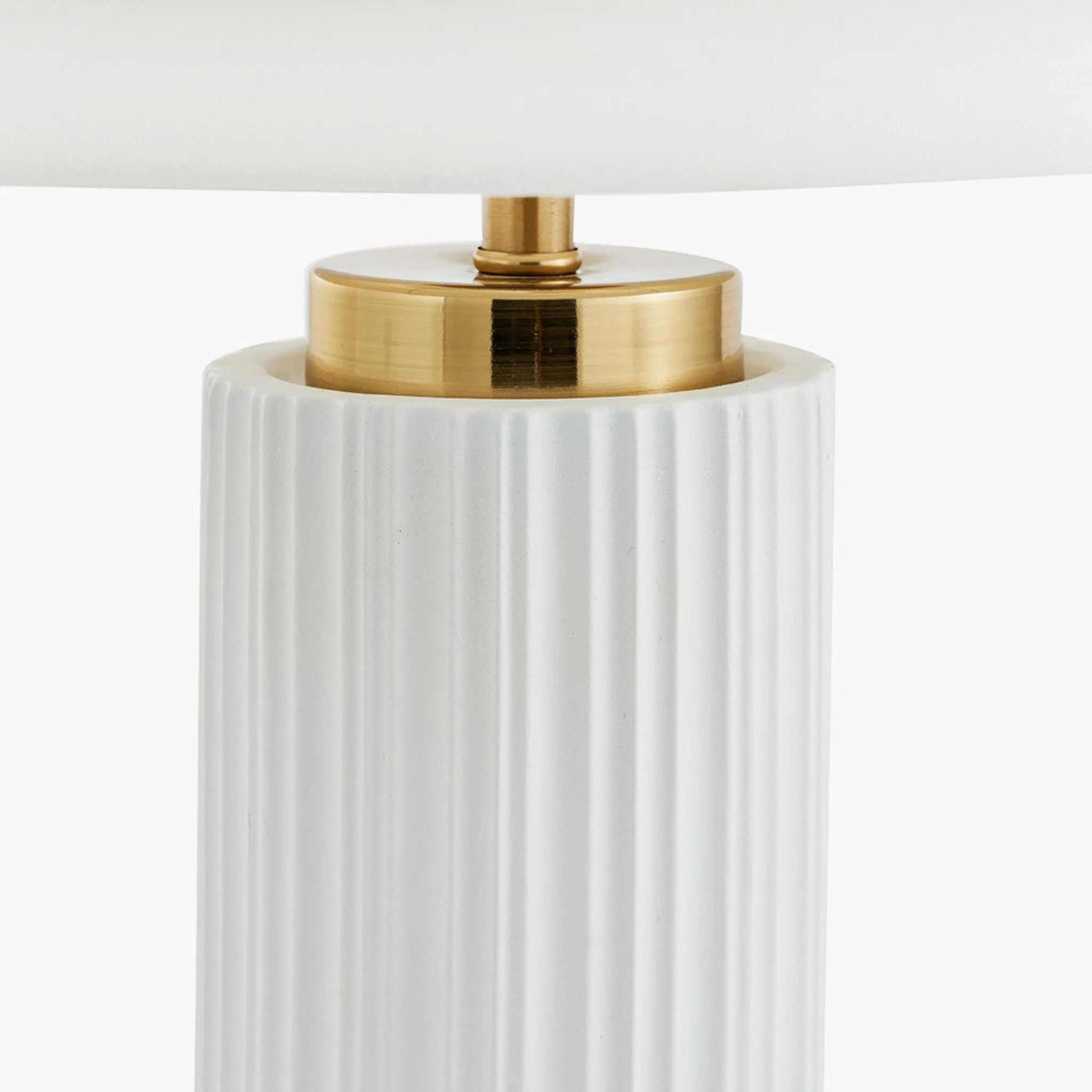 Ionic White Textured Ceramic Gold Metal Table Lamp - Ionic White Textured Ceramic Gold Metal Table Lamp - Image 2