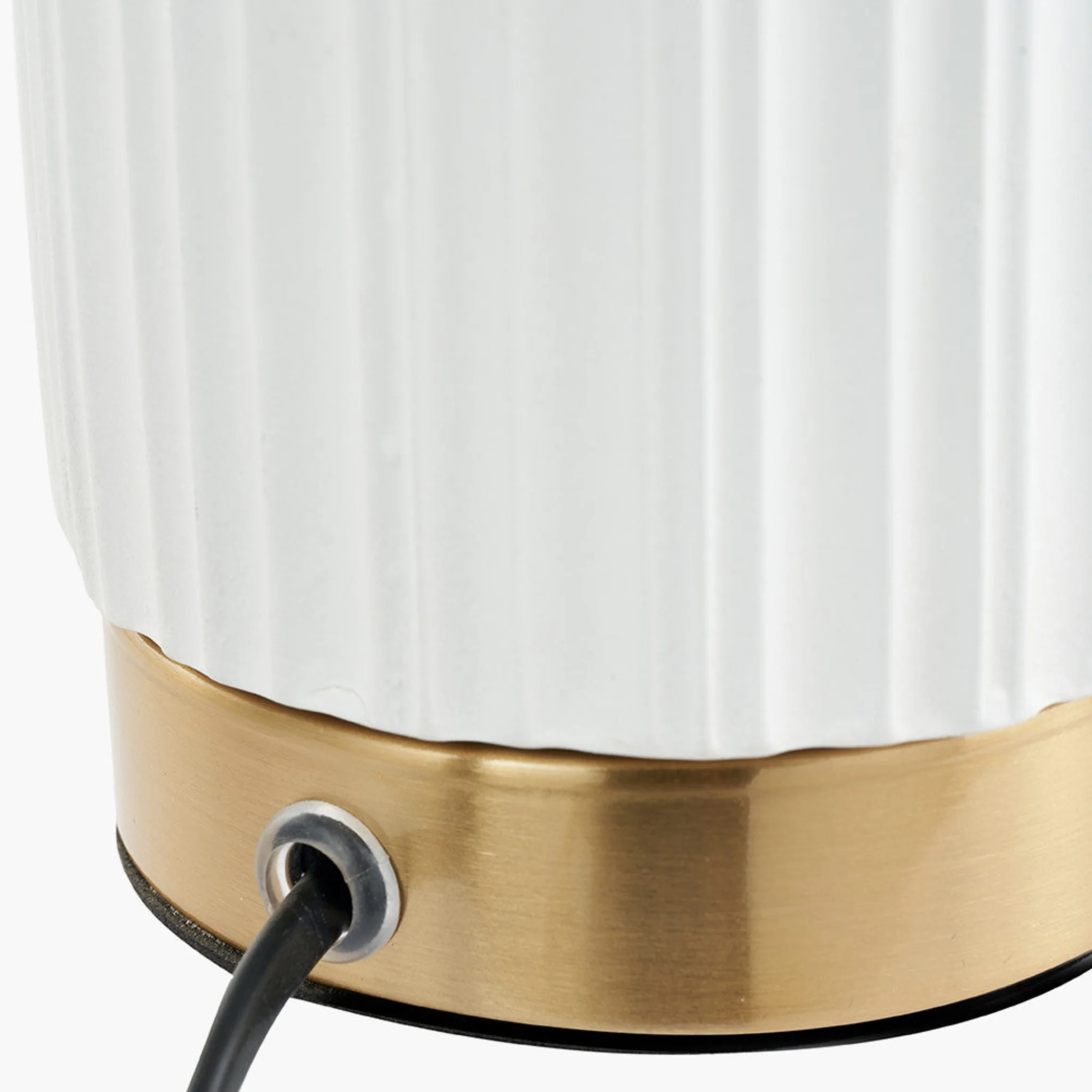 Ionic White Textured Ceramic Gold Metal Table Lamp - Ionic White Textured Ceramic Gold Metal Table Lamp - Image 4
