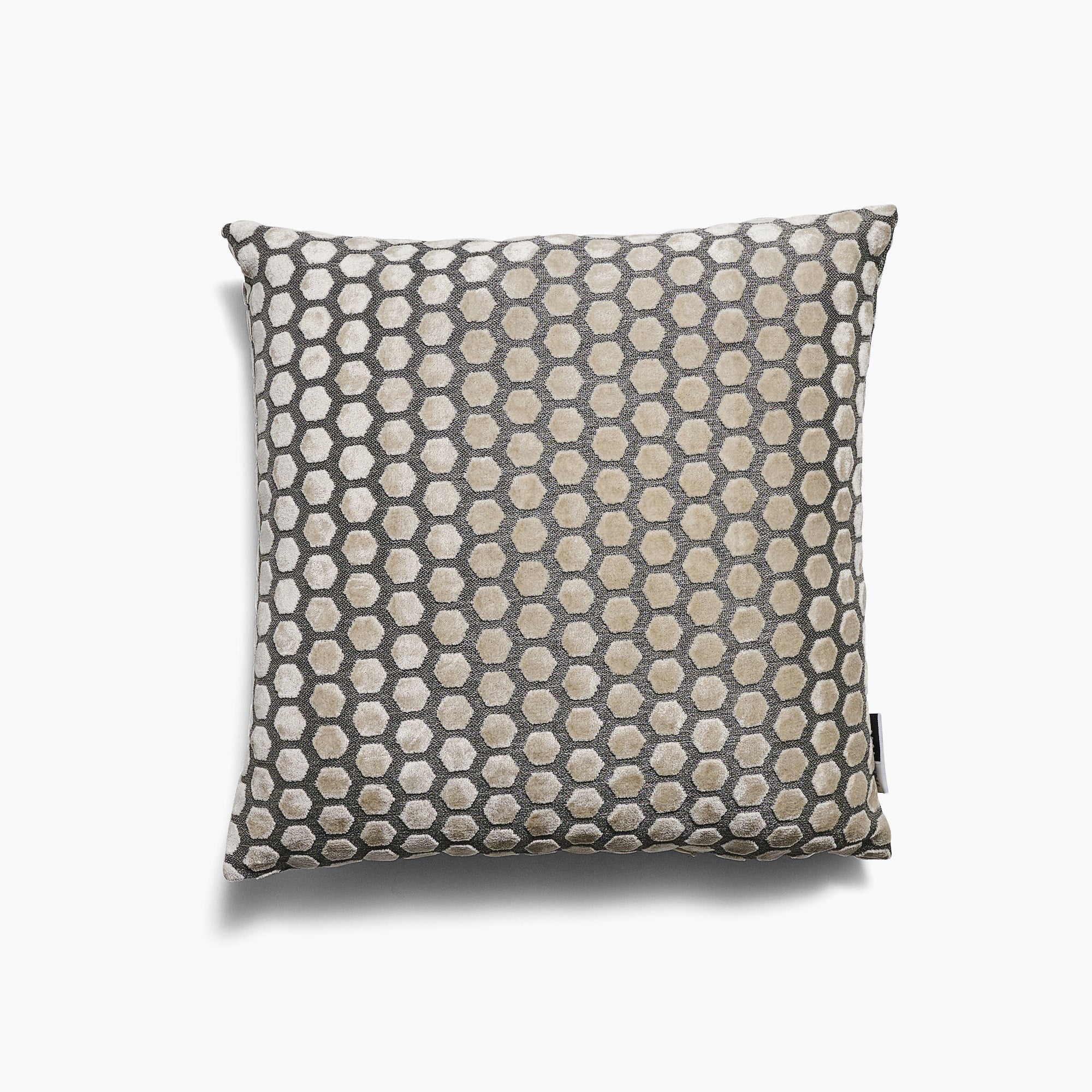 Jorvik Hex Cut Velvet Cream Square Pillow - DISC Jorvik Hex Cut Velvet Sq Cushion Cream 43Cm - Image 2