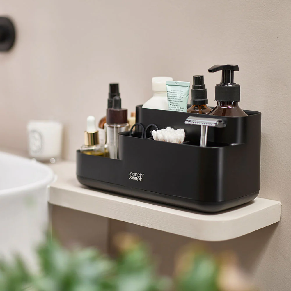 Joseph Joseph Bathroom Black Caddy - EasyStore Bathroom Caddy Matt Black