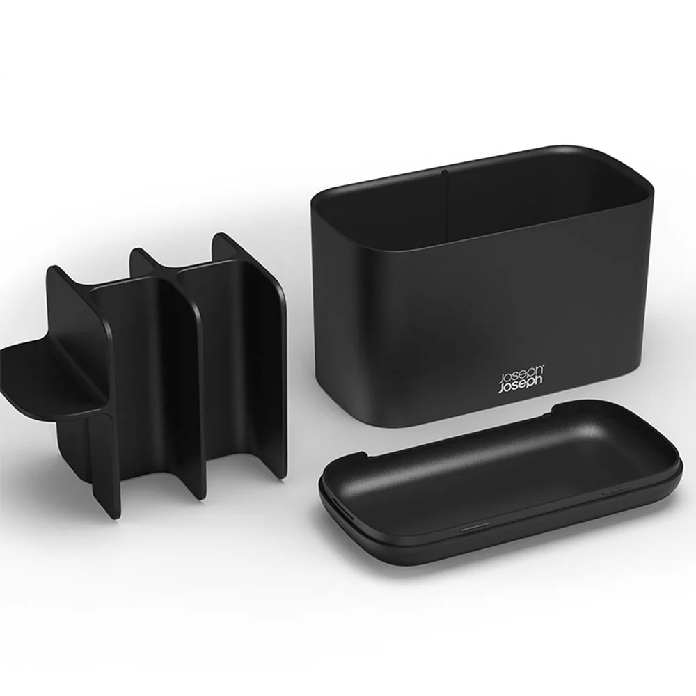 Joseph Joseph Bathroom Black Large Toothbrush Caddy - EasyStore Large Toothbrush Caddy Matt Black - Image 3