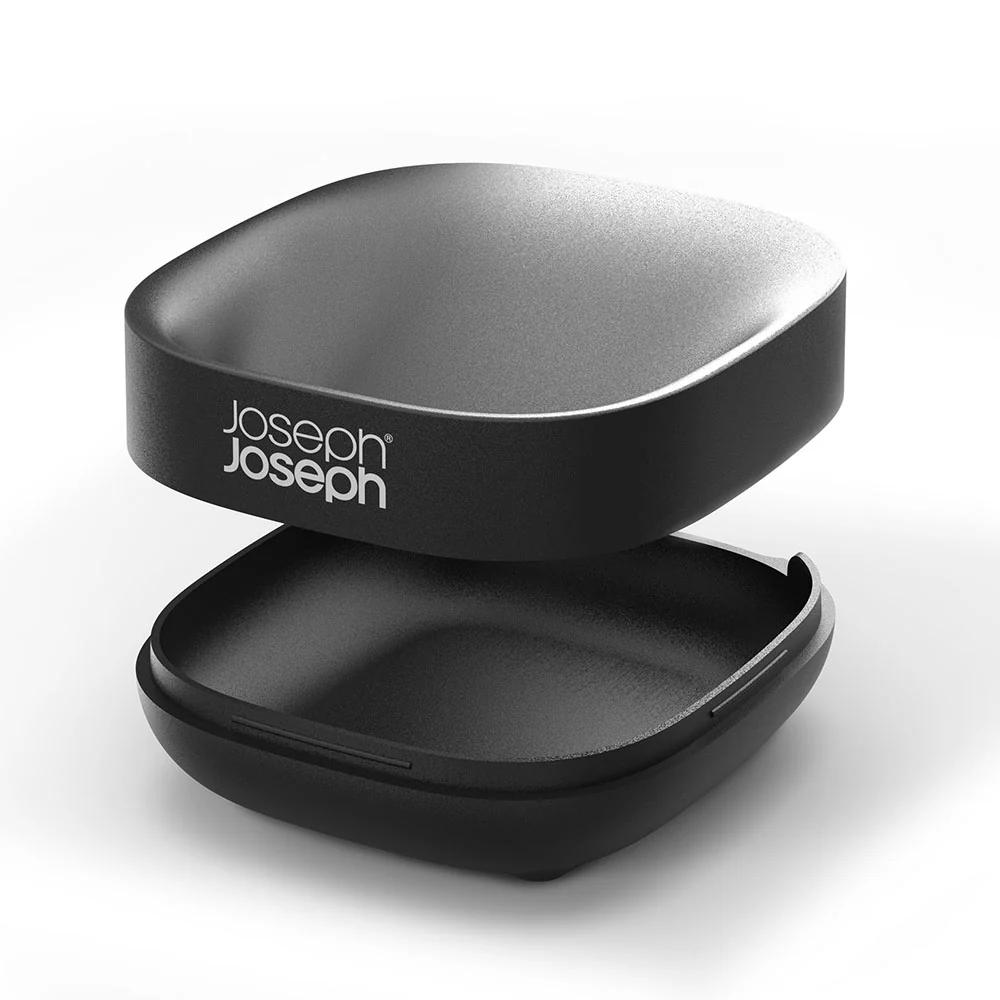 Joseph Joseph Bathroom Black Soap Dish - Slim Compact Soap Dish Matt Black - Image 3