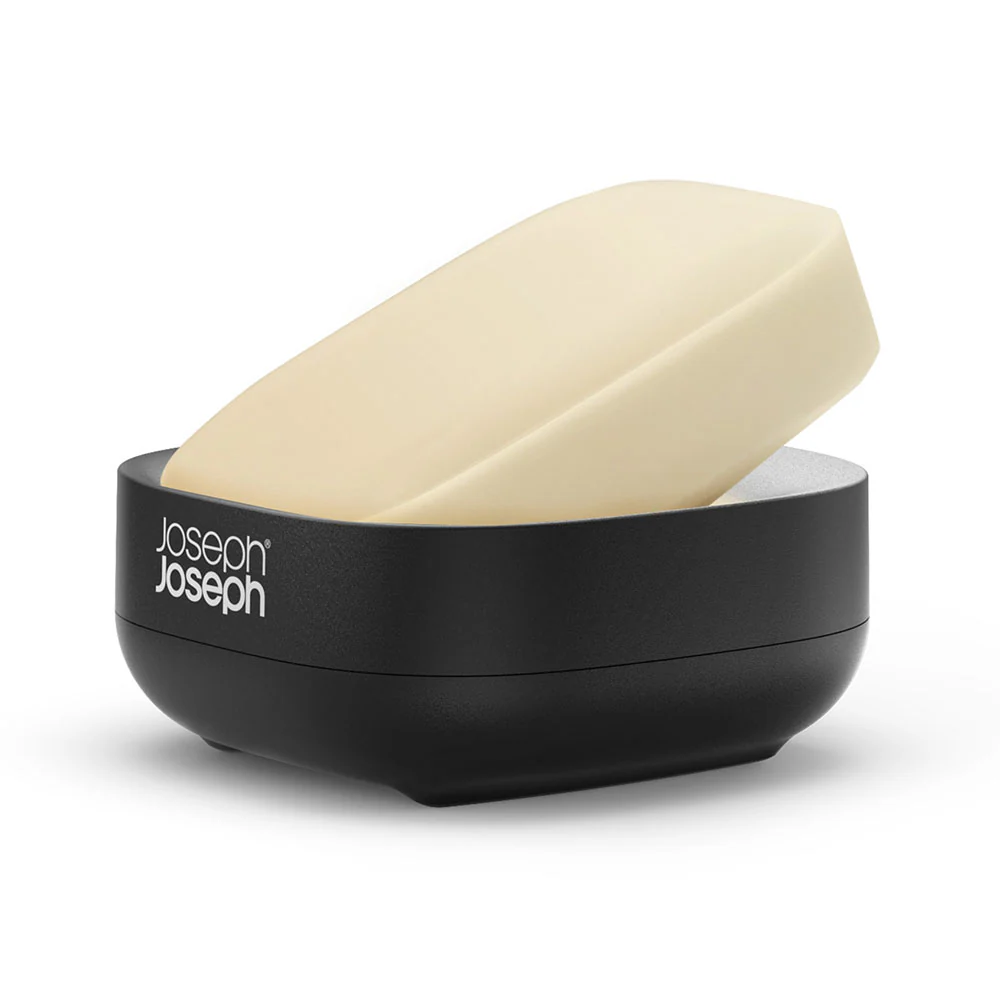 Joseph Joseph Bathroom Black Soap Dish - Slim Compact Soap Dish Matt Black - Image 4