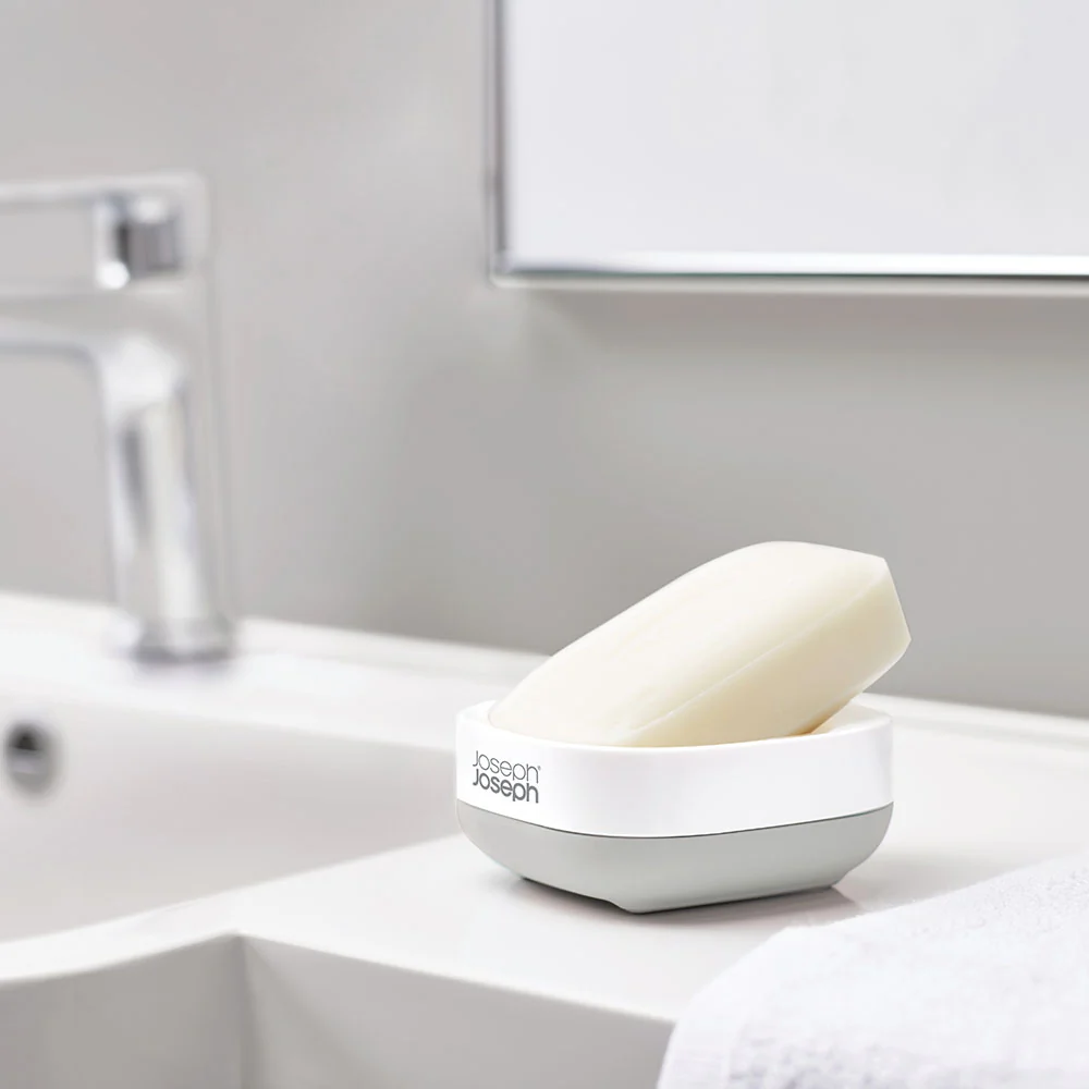 Joseph Joseph Bathroom Grey Soap Dish - Slim Soap Dish White&Grey