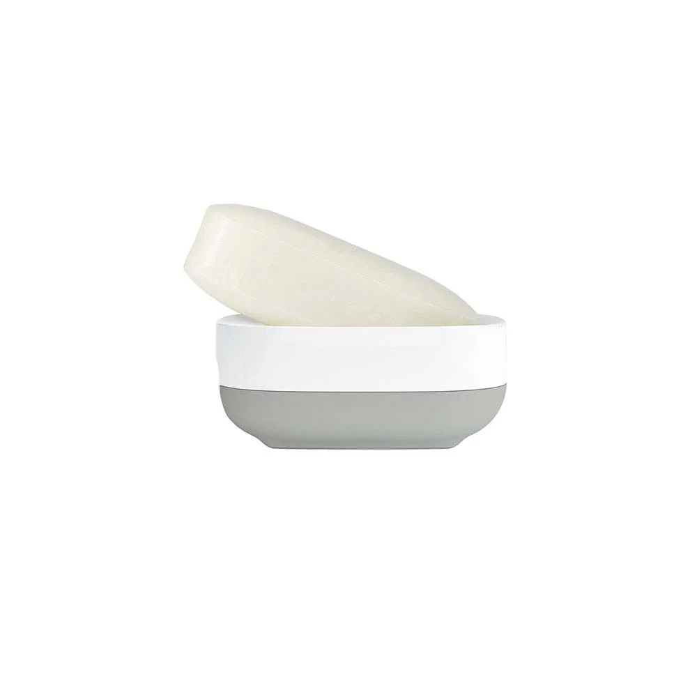 Joseph Joseph Bathroom Grey Soap Dish - Slim Soap Dish White&Grey - Image 3