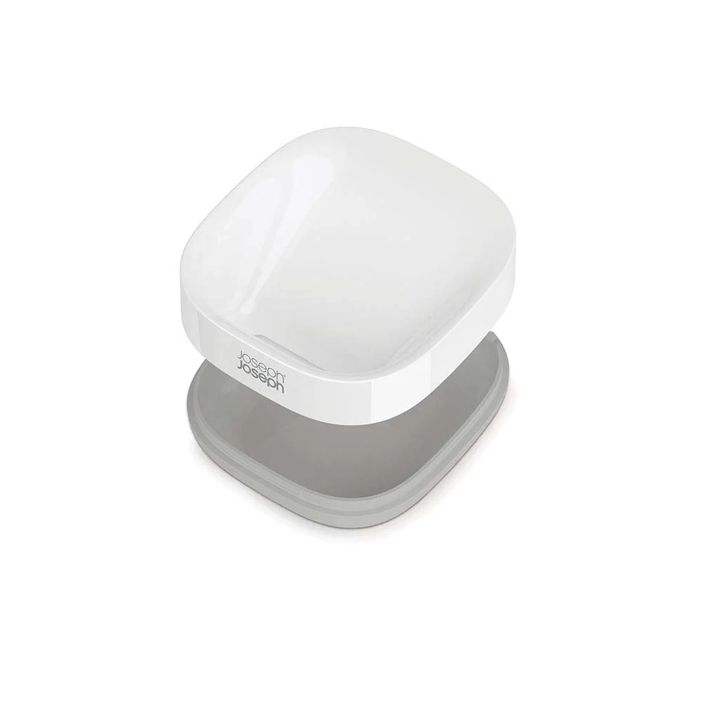 Joseph Joseph Bathroom Grey Soap Dish - Slim Soap Dish White&Grey - Image 4