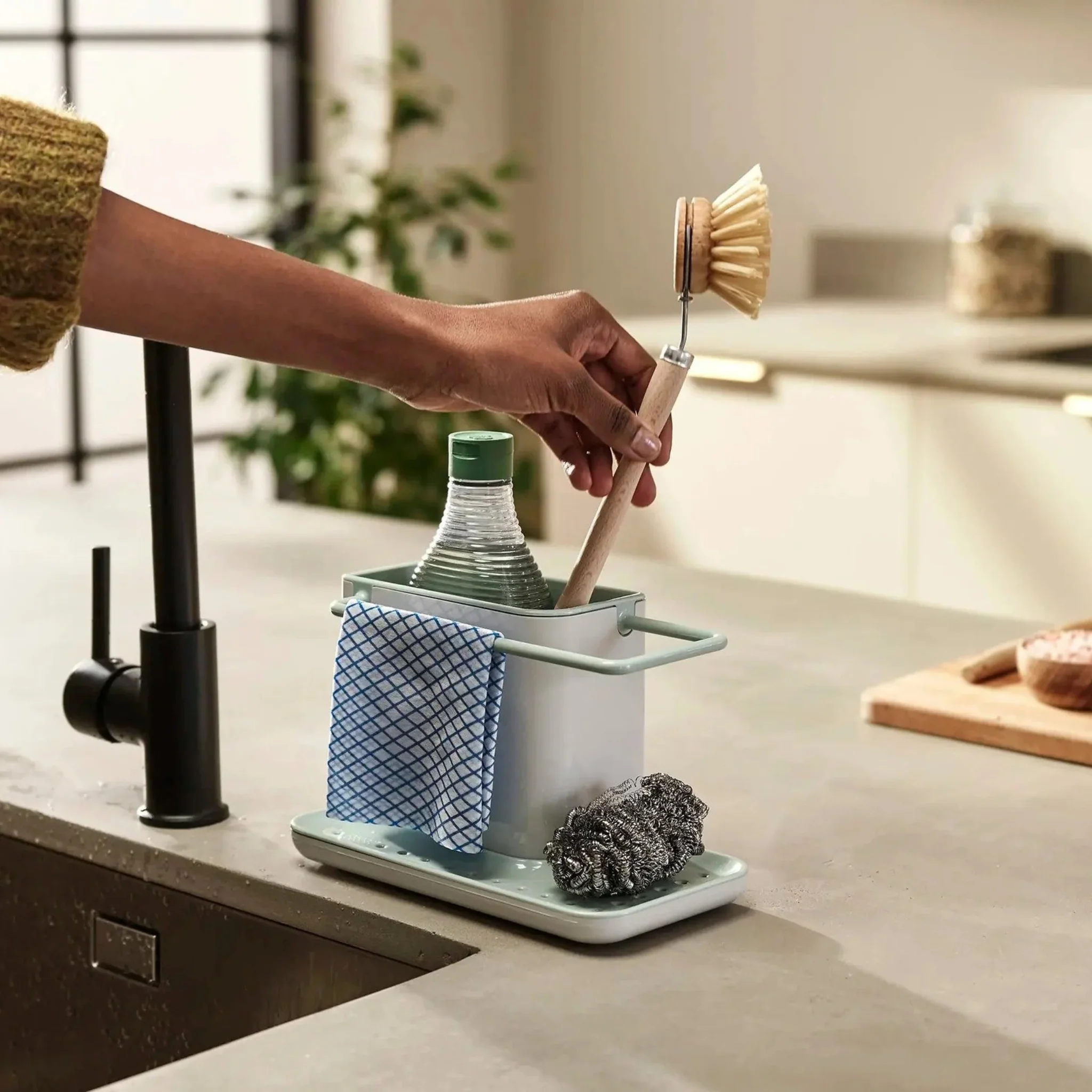 Joseph Joseph Green Caddy Sink Tidy - Caddy Sink Tidy Stone Sage