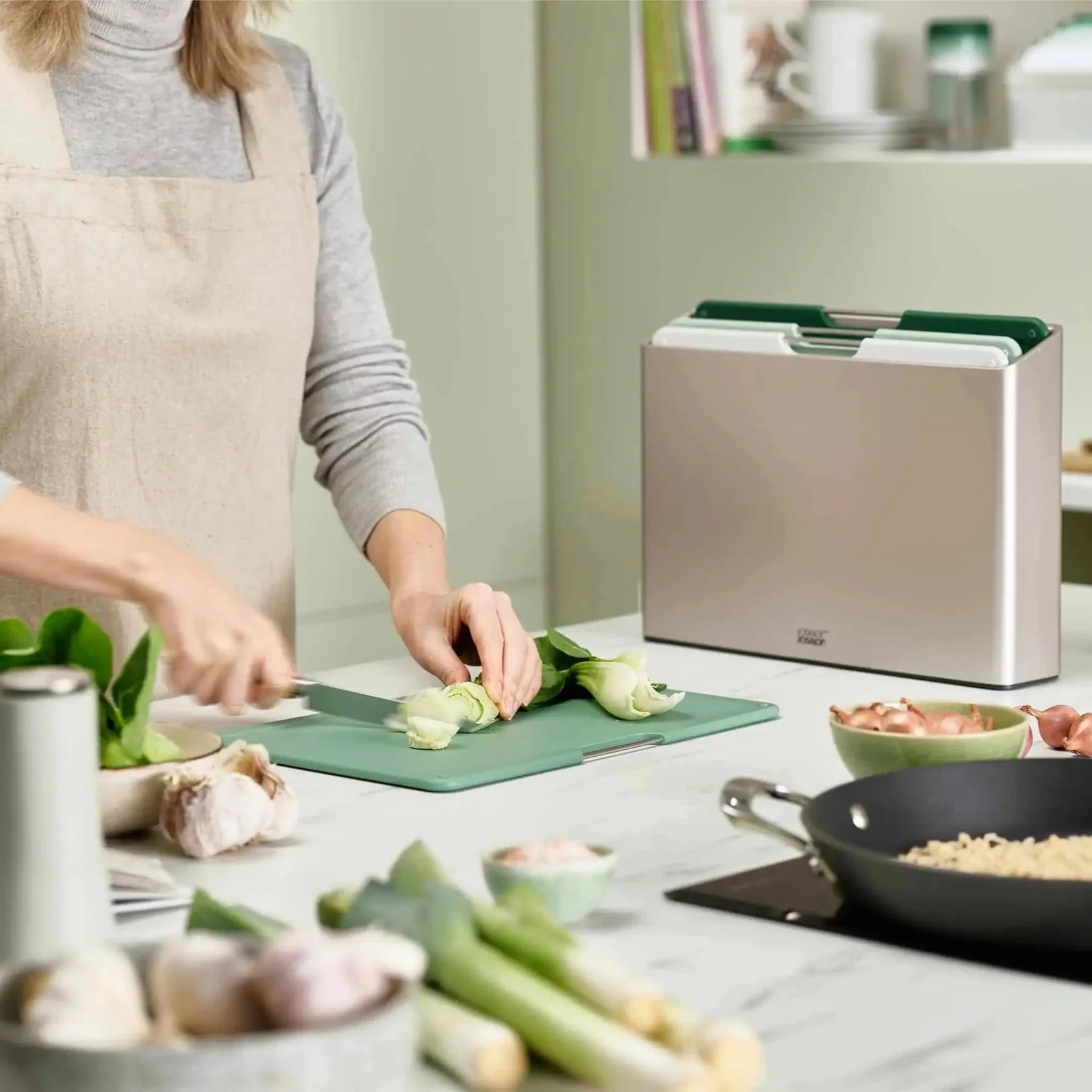 Joseph Joseph Green Folio Large Chopping Board Set - Folio Chopping Board Set Large Sage
