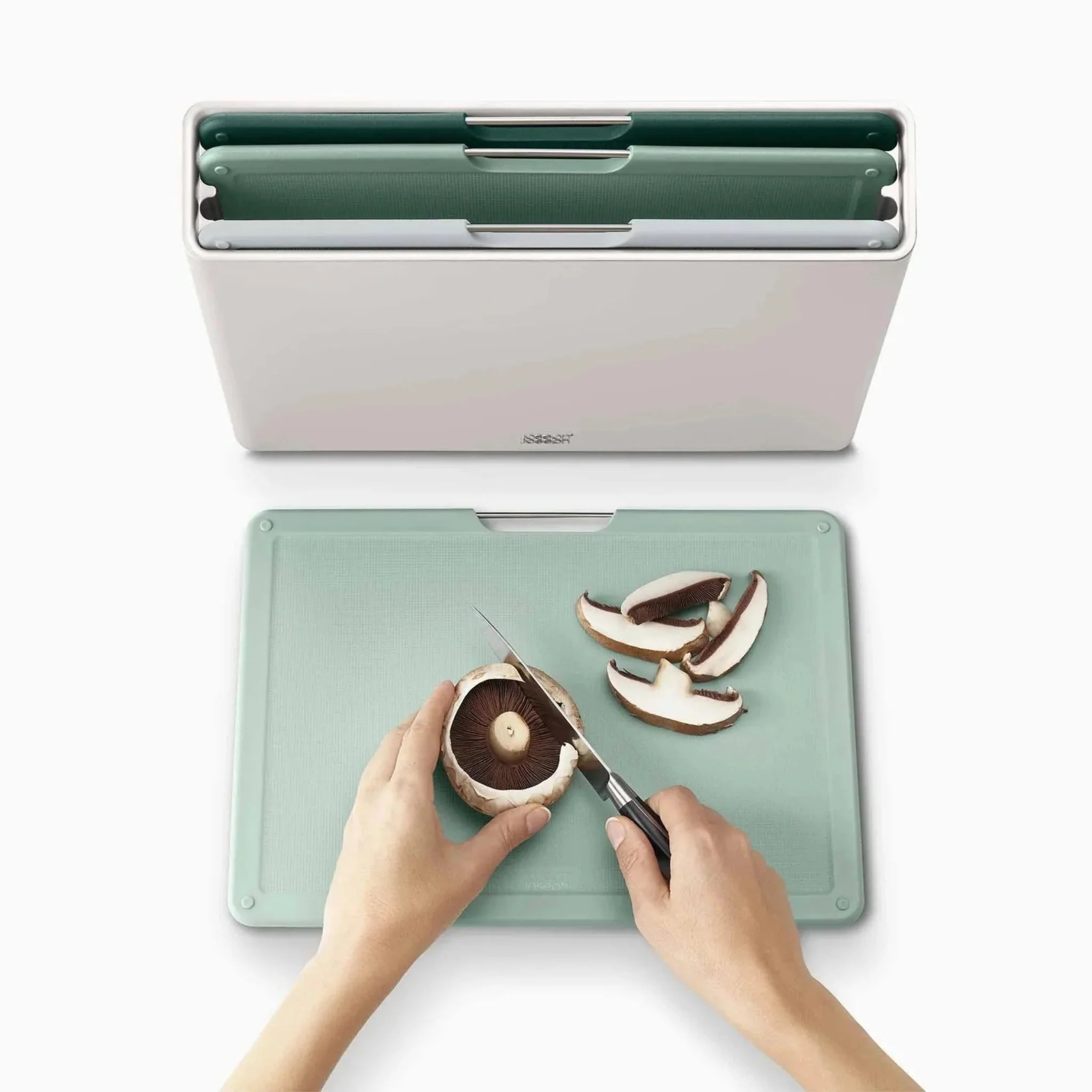 Joseph Joseph Green Folio Large Chopping Board Set - Folio Chopping Board Set Large Sage - Image 2
