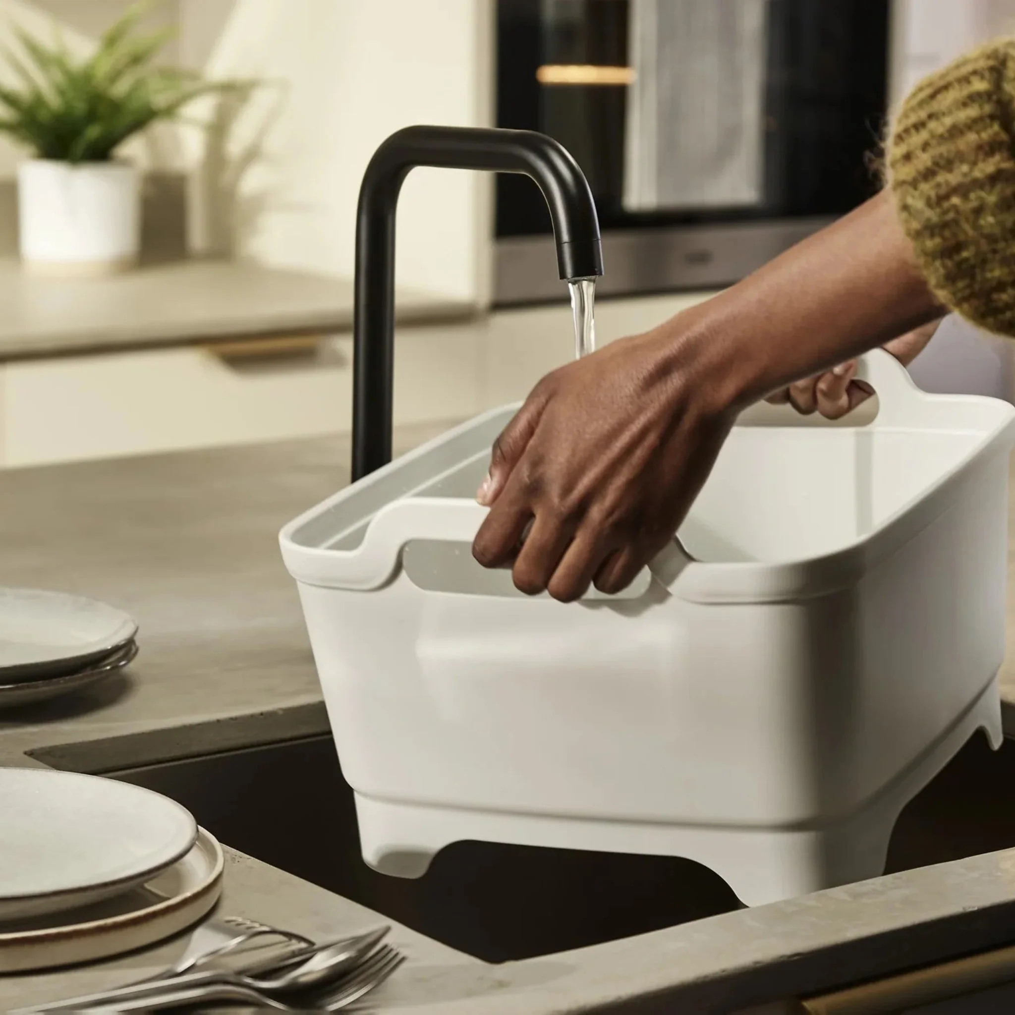 Joseph Joseph Green Grey Wash & Drain Bowl - Wash&Drain Bowl Light Stone Sage
