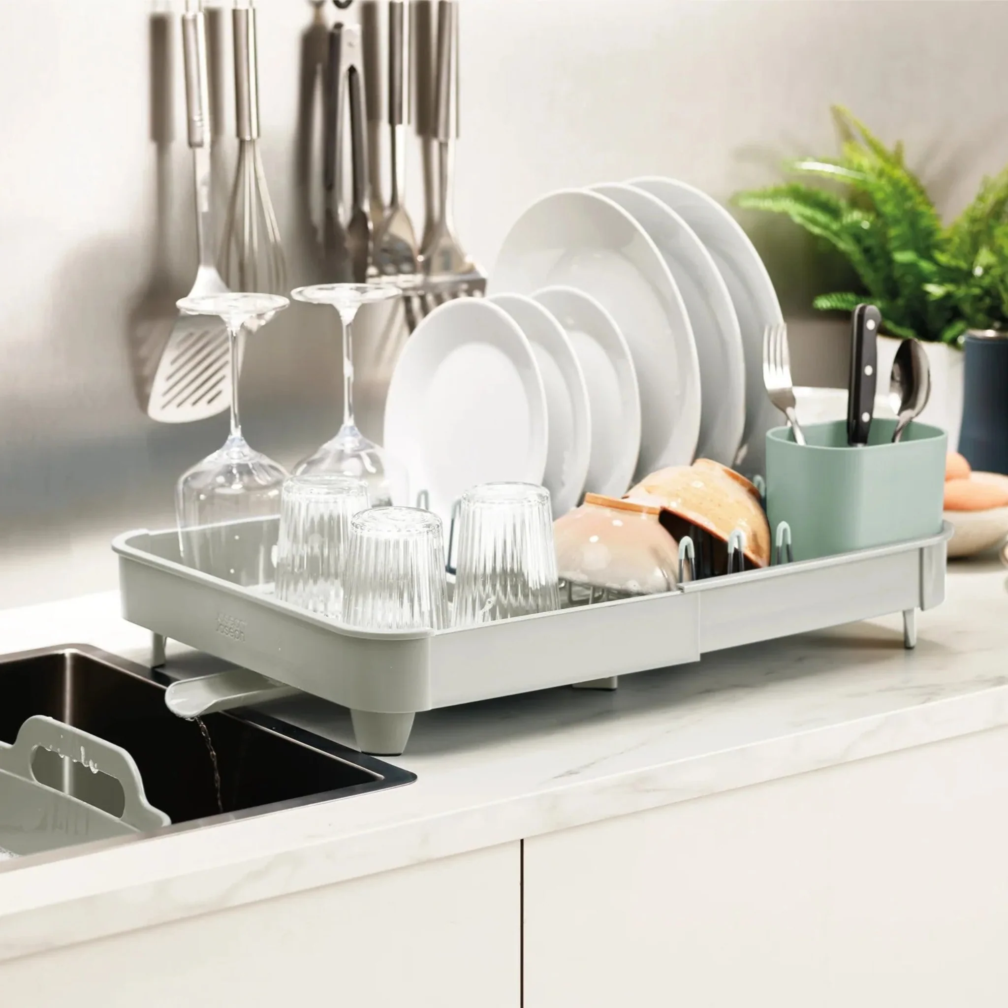 Joseph Joseph Grey Extend Dish Rack - Extend Dish Rack Stone Sage
