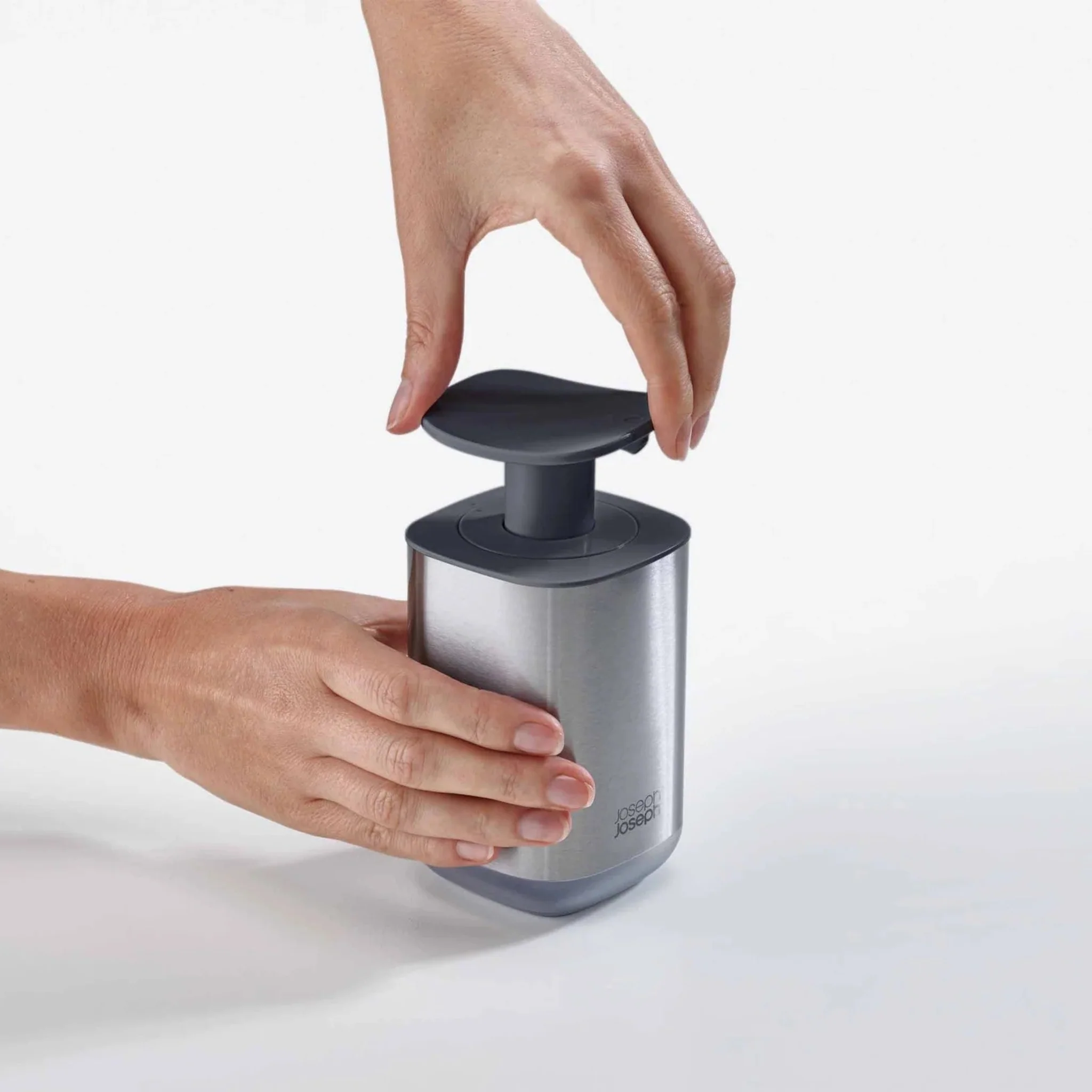 Joseph Joseph Grey Presto Soap Dispenser - Presto Steel Soap Pump Grey - Image 2