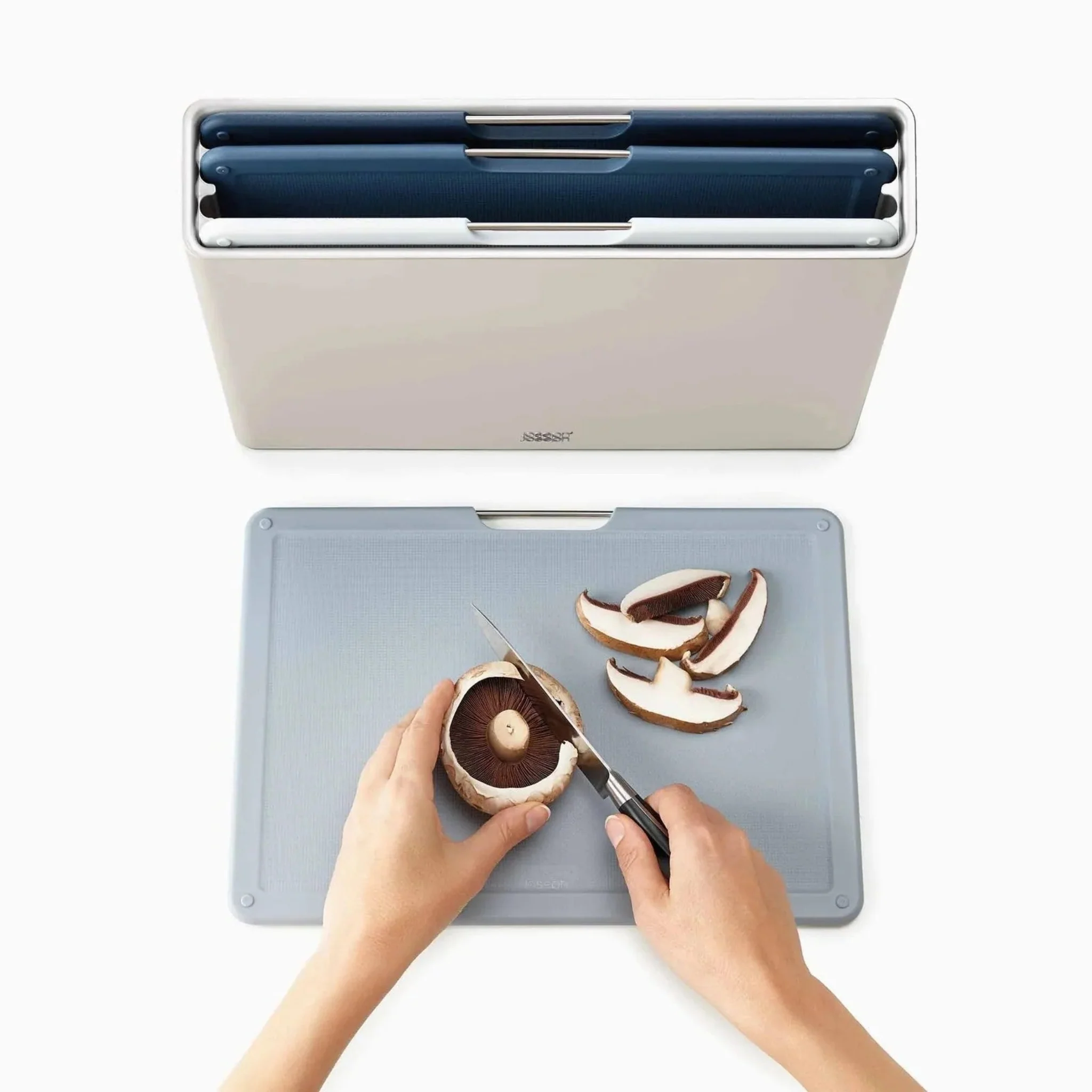 Joseph Joseph Set Of 4 Blue Chopping Board Set - Folio Large Chopping Board Set - Editions (Sky) - Image 2