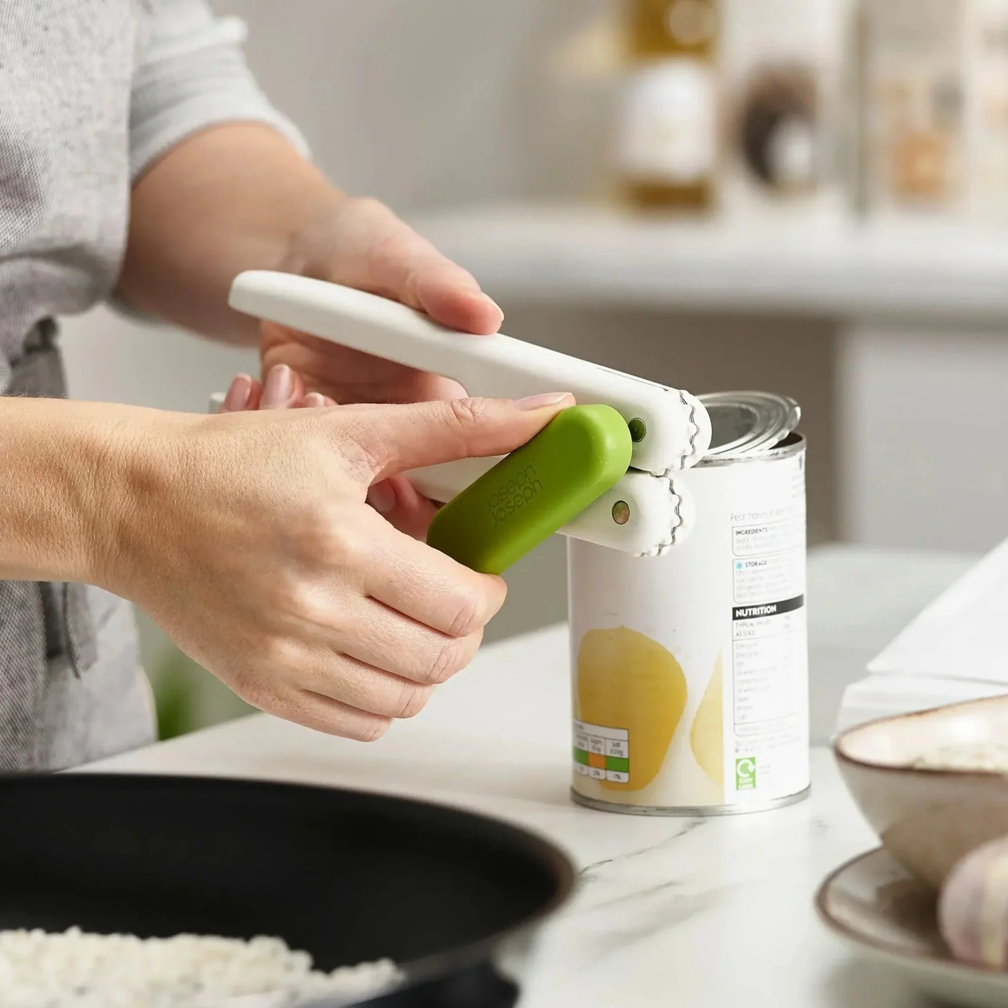 Joseph Joseph White and Green Pivot 3 in 1 Can Opener - Pivot 3-in-1 Can Opener White/Green