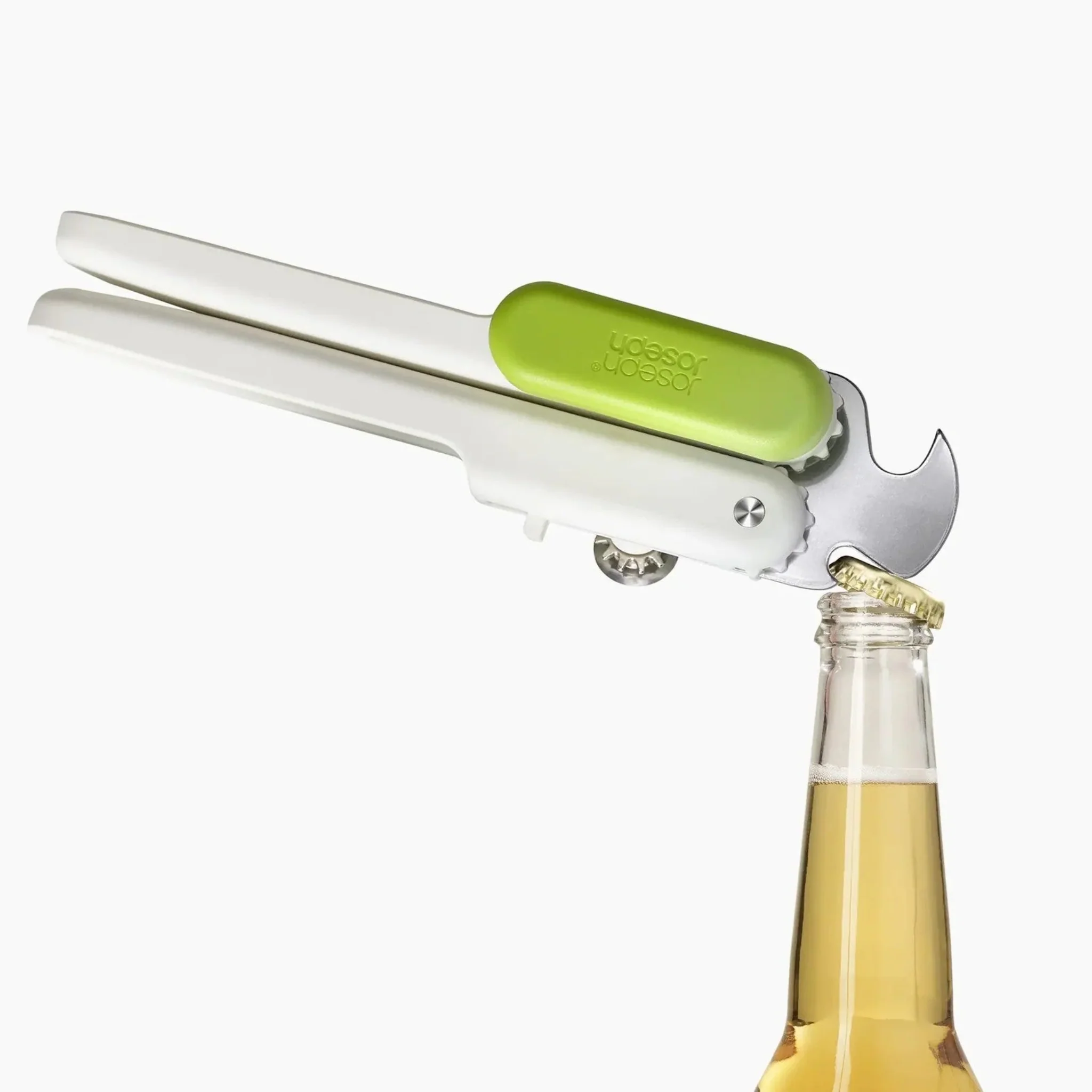 Joseph Joseph White and Green Pivot 3 in 1 Can Opener - Pivot 3-in-1 Can Opener White/Green - Image 2
