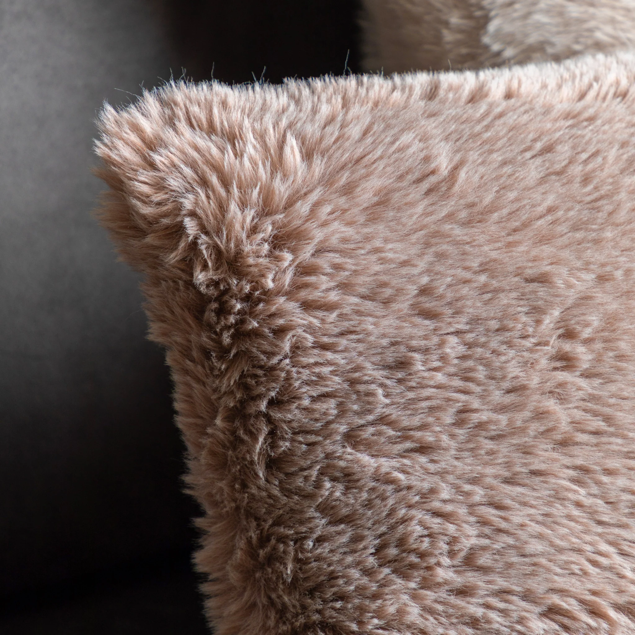 Juniper Faux Fur Cream Square Cushion - Juniper Faux Fur Cushion Mauve 50x50CM - Image 2