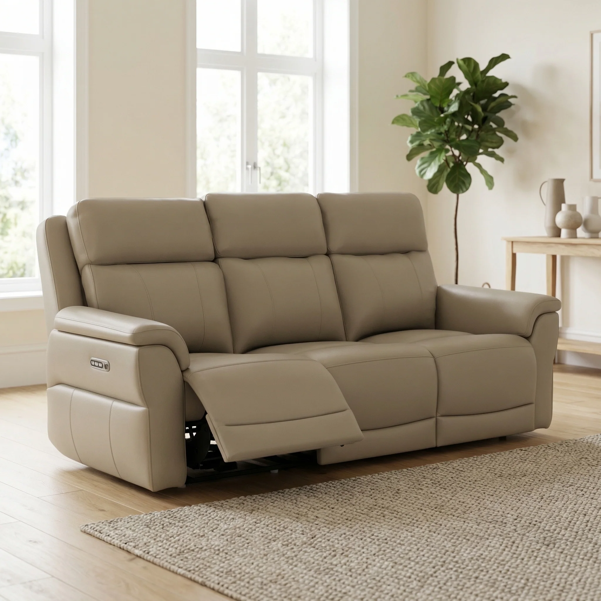 Juno 3 Seater Recliner Sofa - 3 Seater Power Recliner Sofa with USB Cat 55 - Power Recliner with USB - Image 2