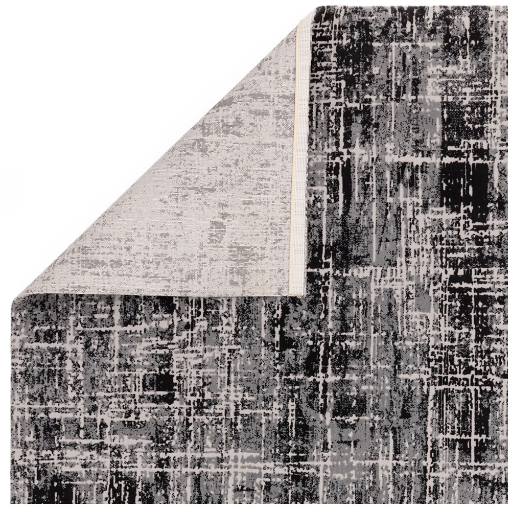 Karis Abstract Black Rug - Abstract Black   - 200cm x 290cm - Image 3