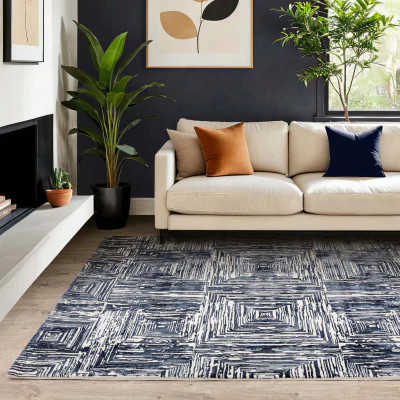 Karis Portrait Navy Rug - Portrait Navy 200 x 290cm - 200cm x 290cm - Image 2