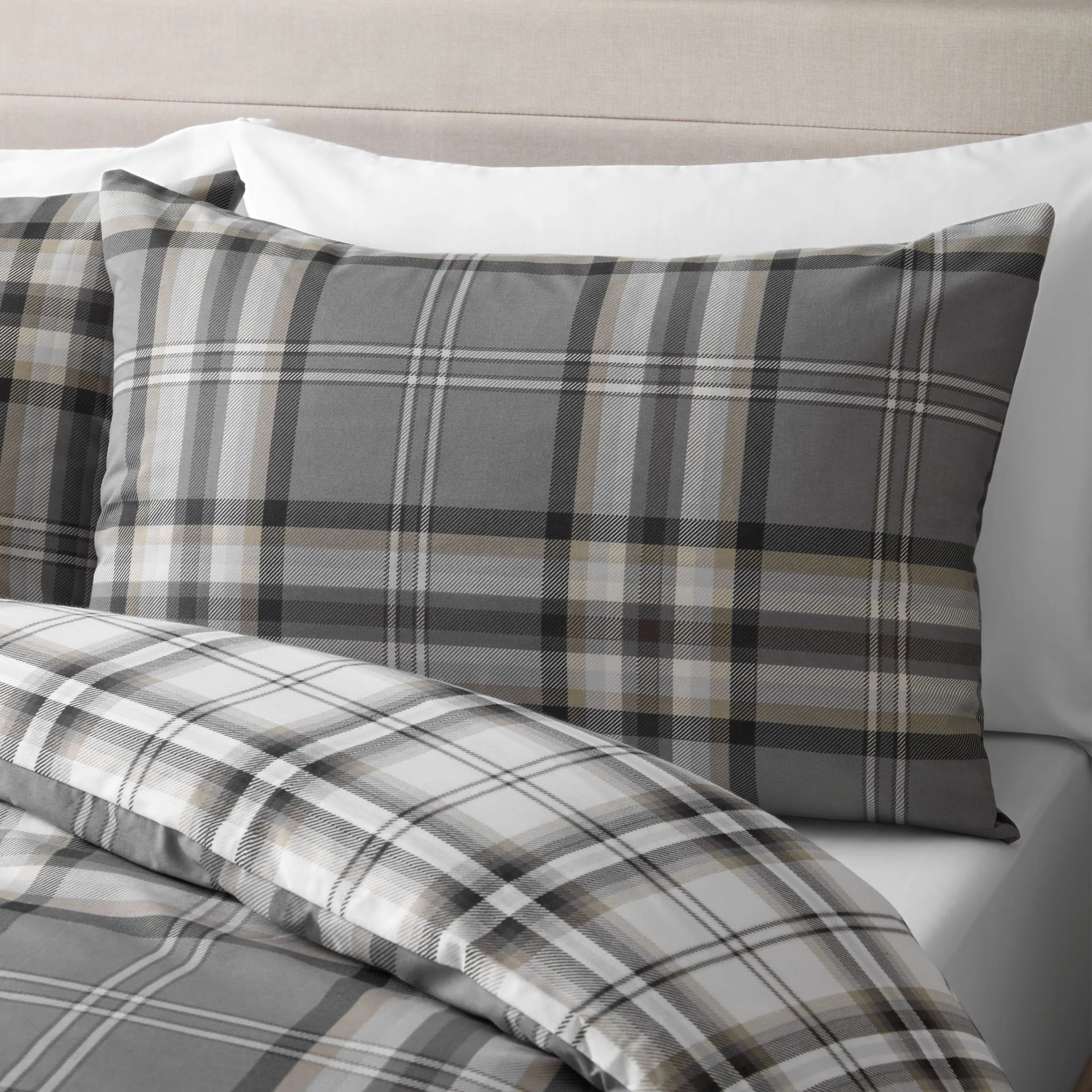 Kelso Check Charcoal Duvet Set - Image 3