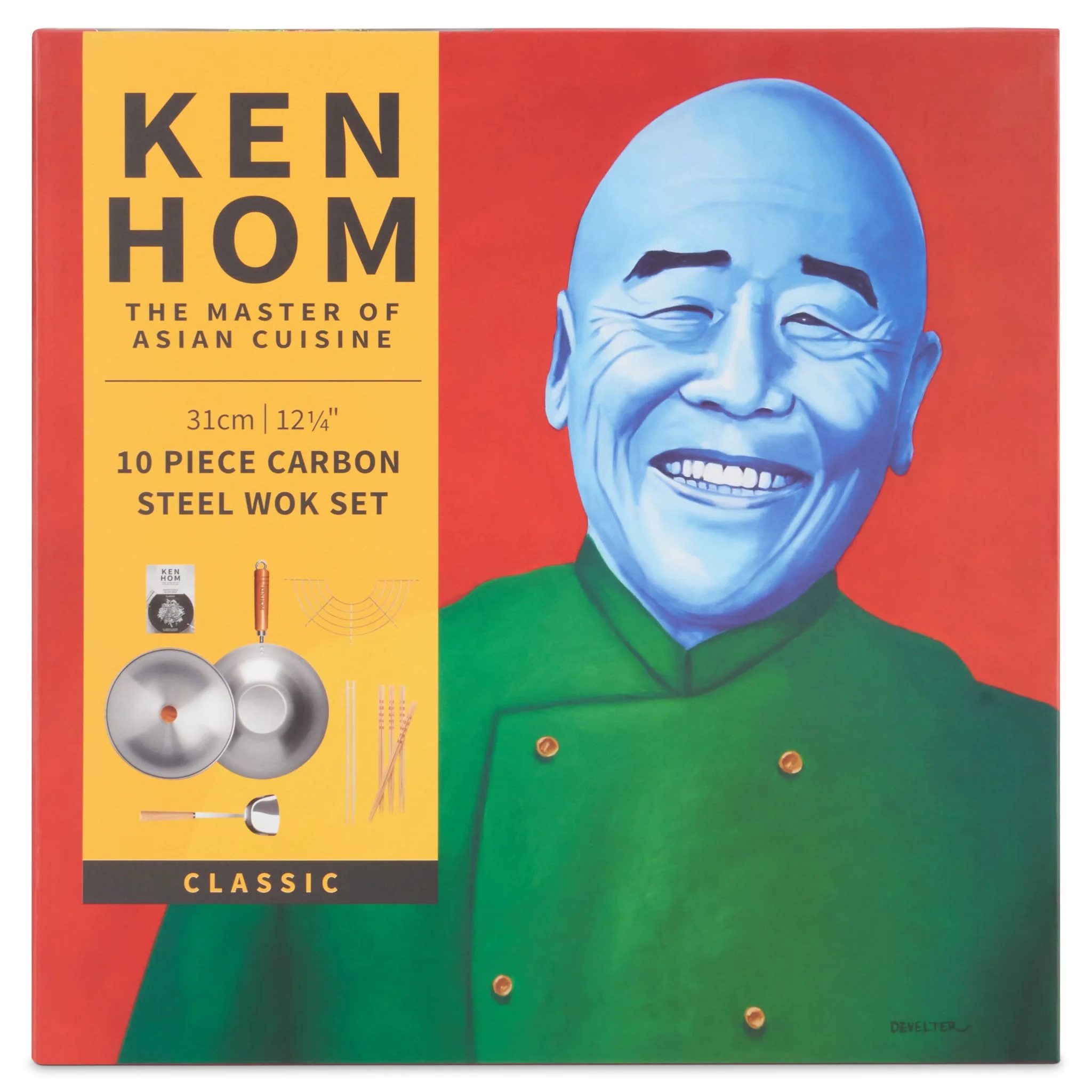 Ken Hom 10 Piece Wok Set With Accessories - 31CM 10 PC Wok Set Classic (Carbon Steel) - Image 3