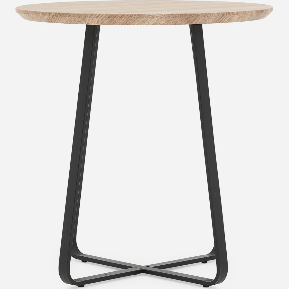 Kito Round Side Table - Round Wine Table Faux Antique Oak / Black Powder - Image 6