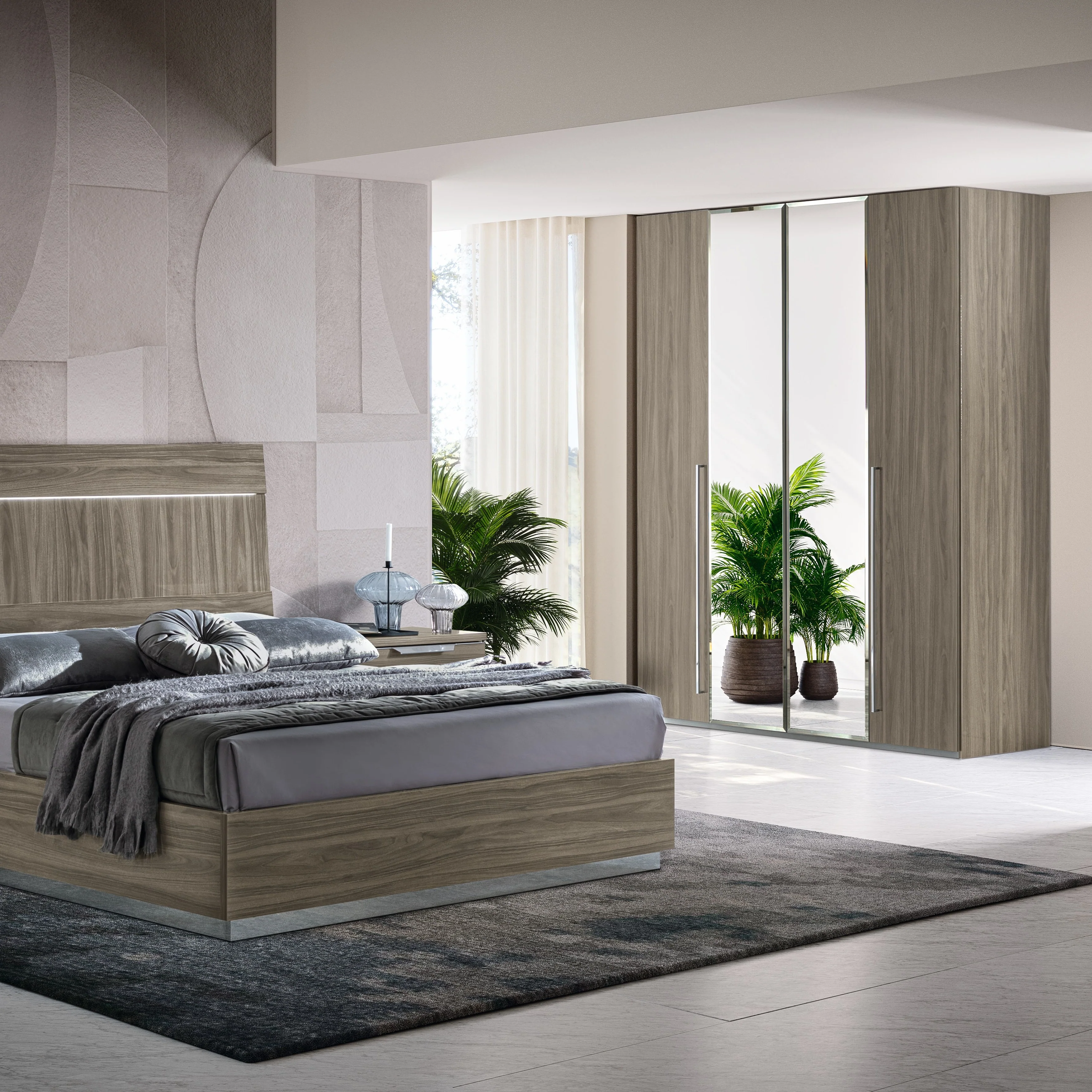Kroma 4 Door Wardrobe - 4 Door Wardrobe Venetian Grey - Venetian Grey - Image 2