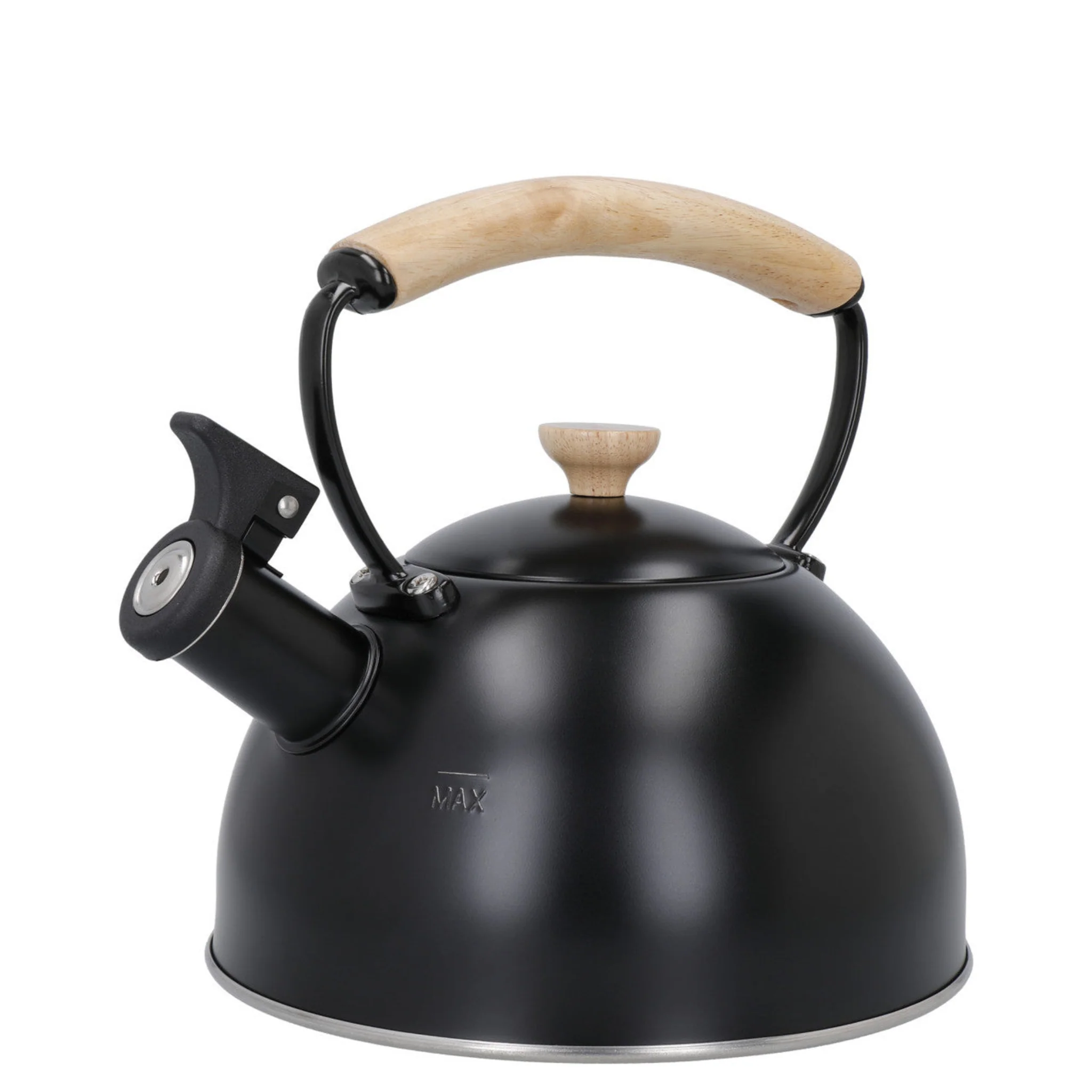 La Cafetiere Black Whistling Kettle - LC Whistling Kettle Wood Handle Black 1.6L