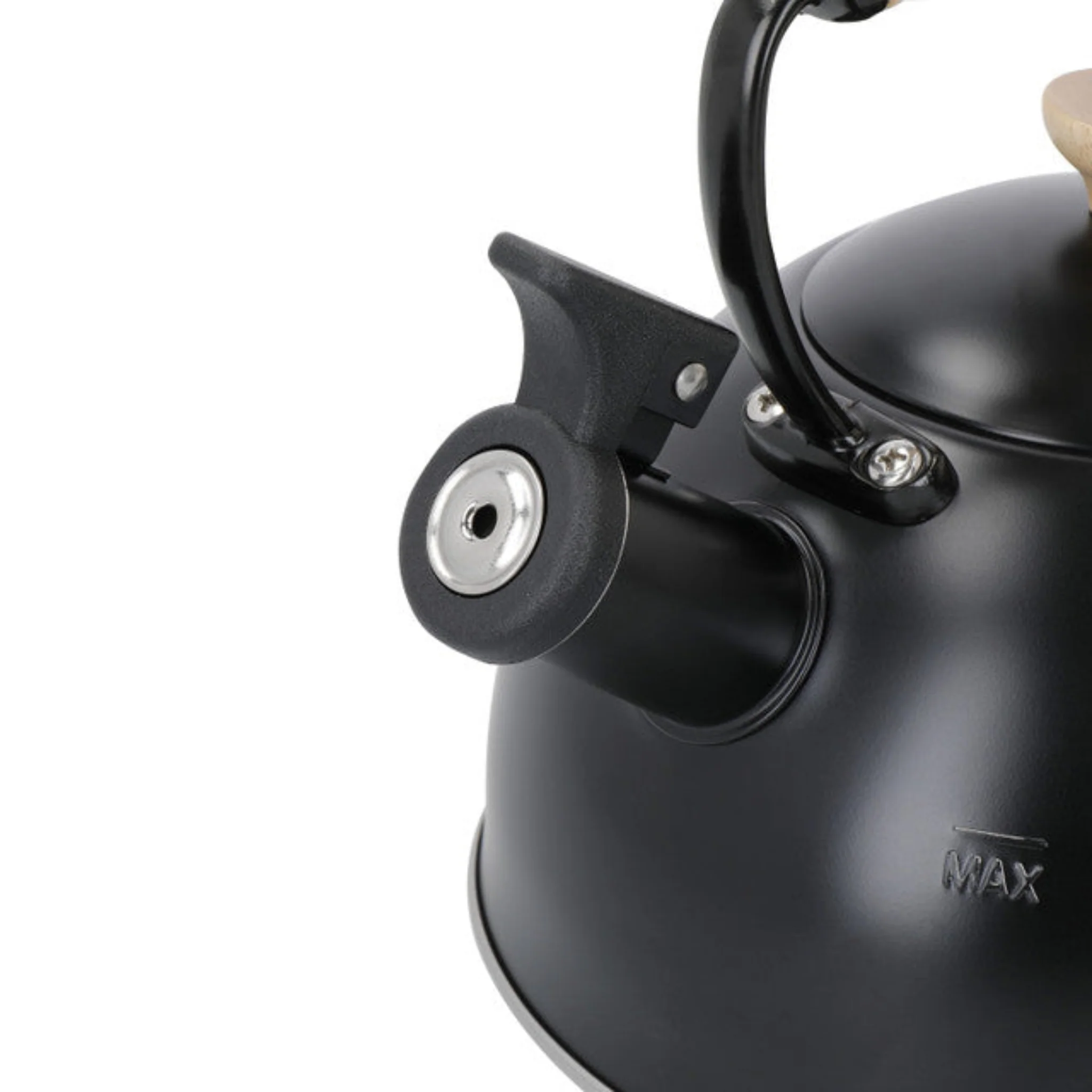 La Cafetiere Black Whistling Kettle - LC Whistling Kettle Wood Handle Black 1.6L - Image 2
