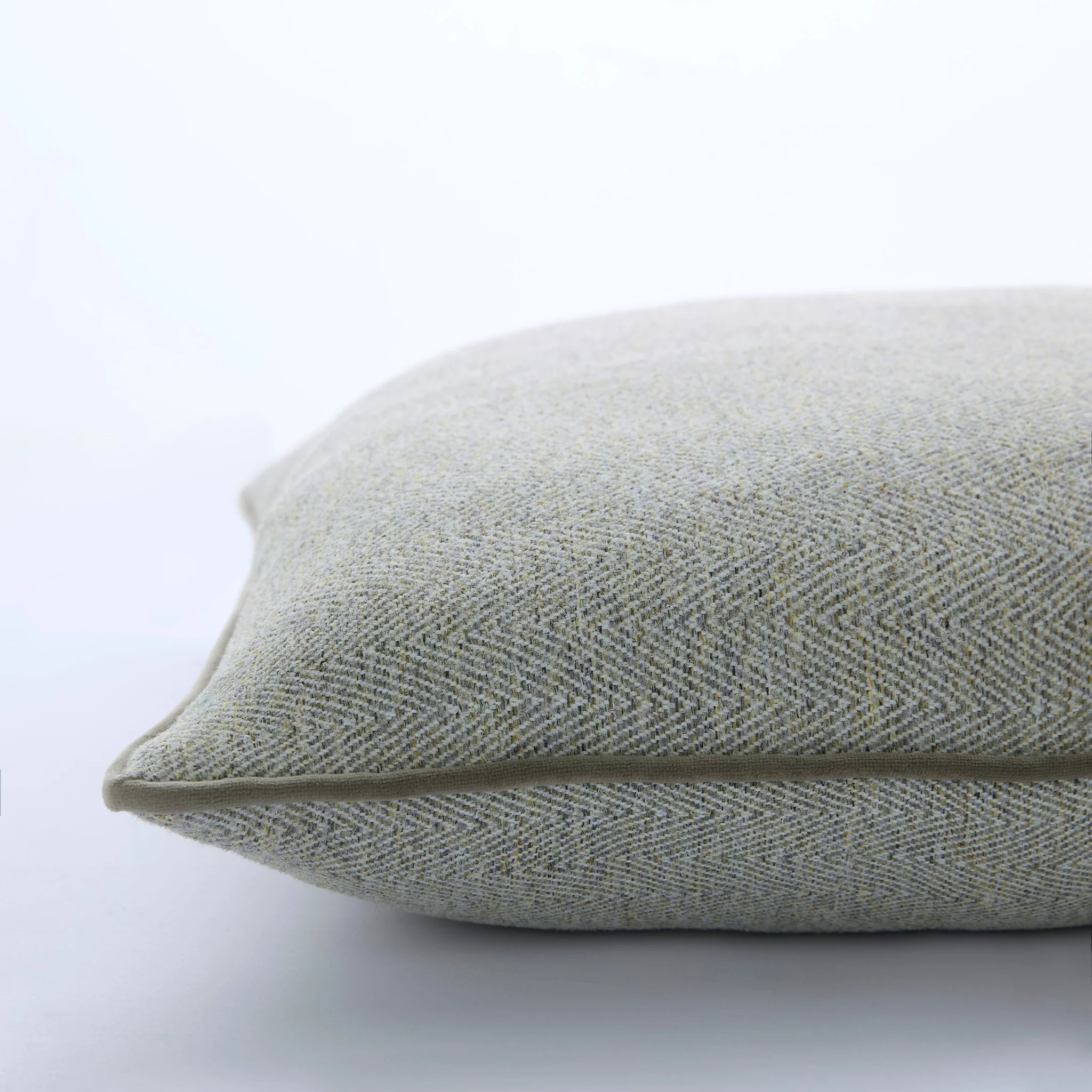 Laura Ashley Milbourne Herringbone Cushion - LA Milbourne Herringbone 45CM Cushion Grey Sage - Image 2