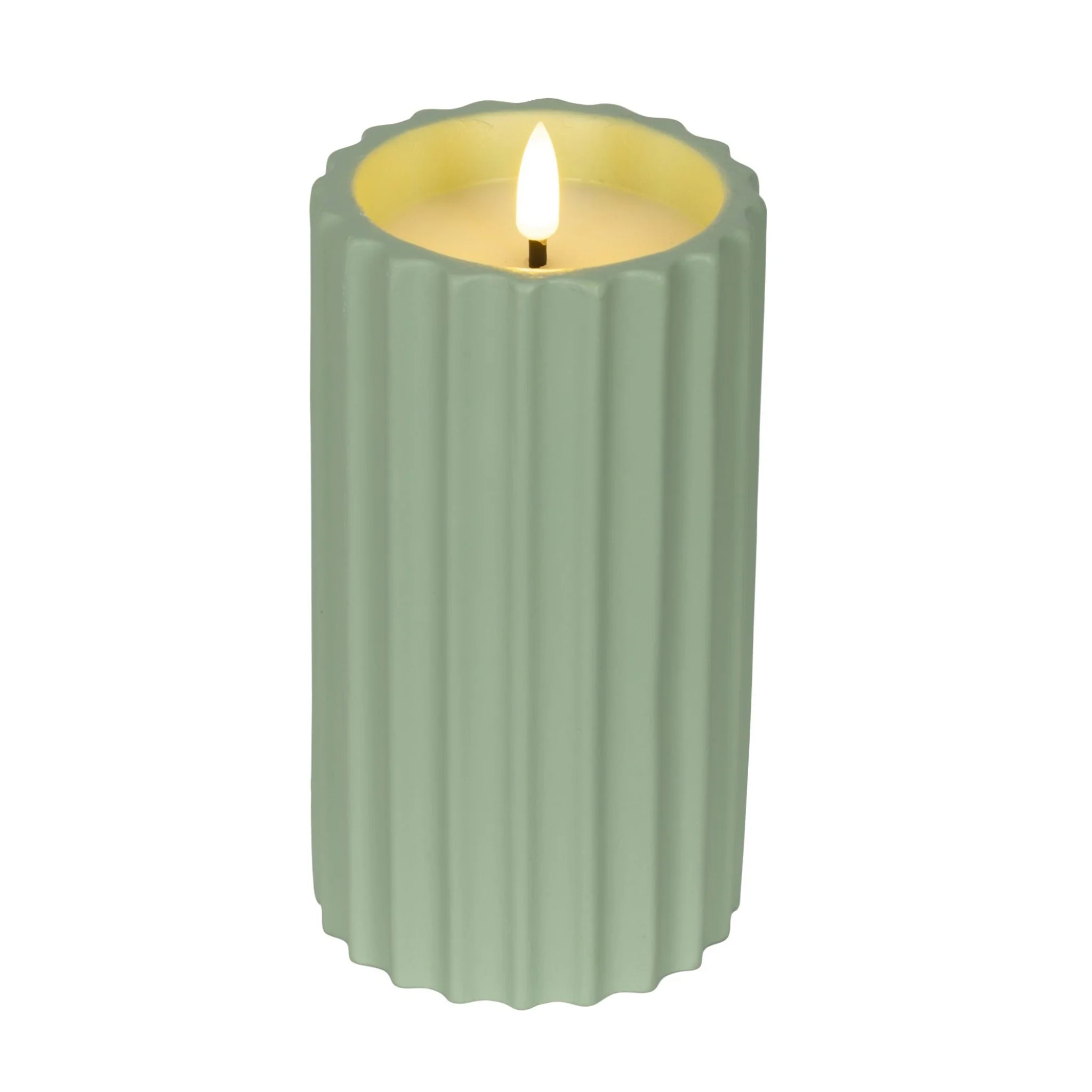LED Flame Effect Candle Green Medium - LED Candle Flame Effect BO Outdoor Green 14CM - Image 2