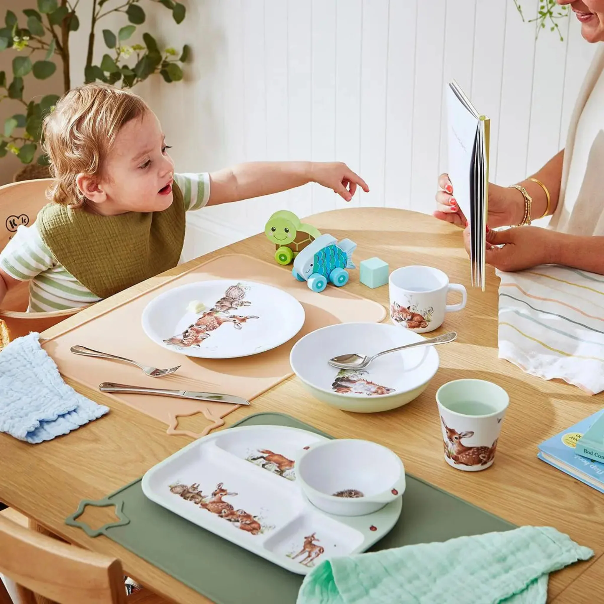 Little Wren Divided Plate And Bowl Set - LW Divided Plate Bowl 2pc Set