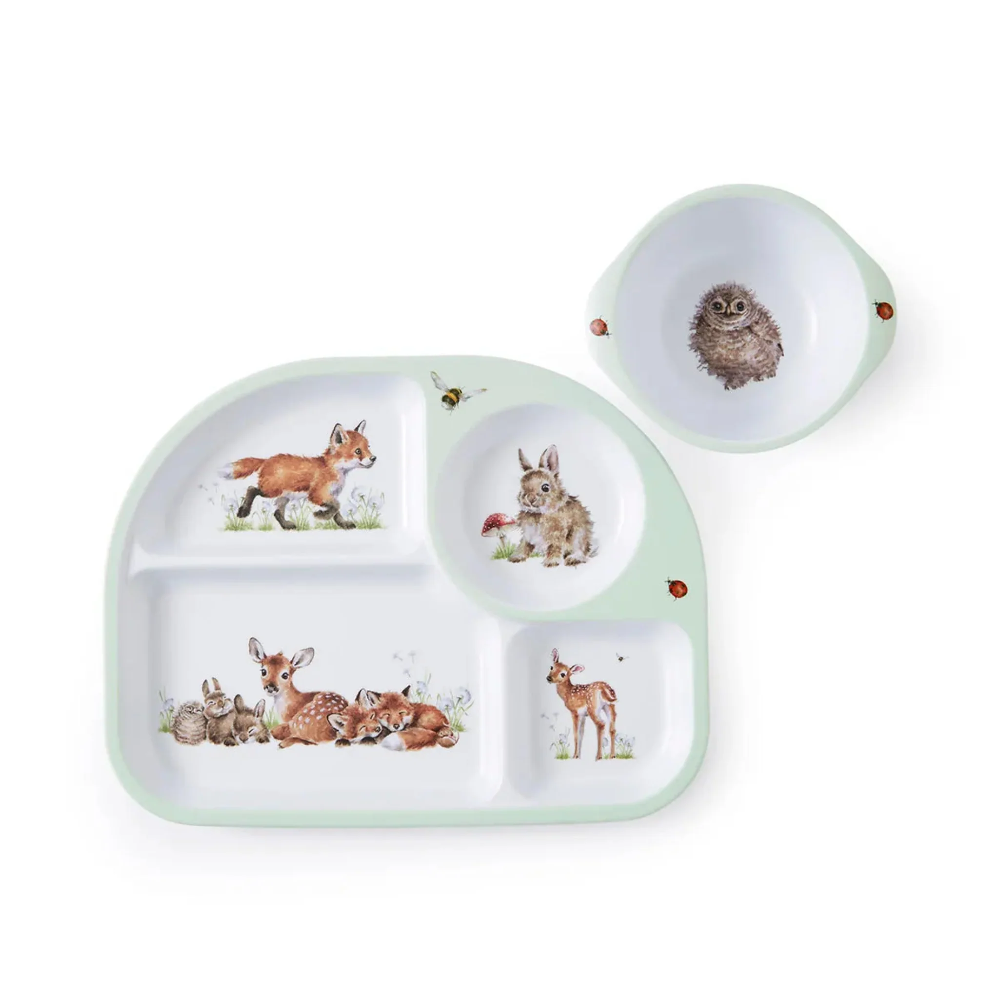 Little Wren Divided Plate And Bowl Set - LW Divided Plate Bowl 2pc Set - Image 2