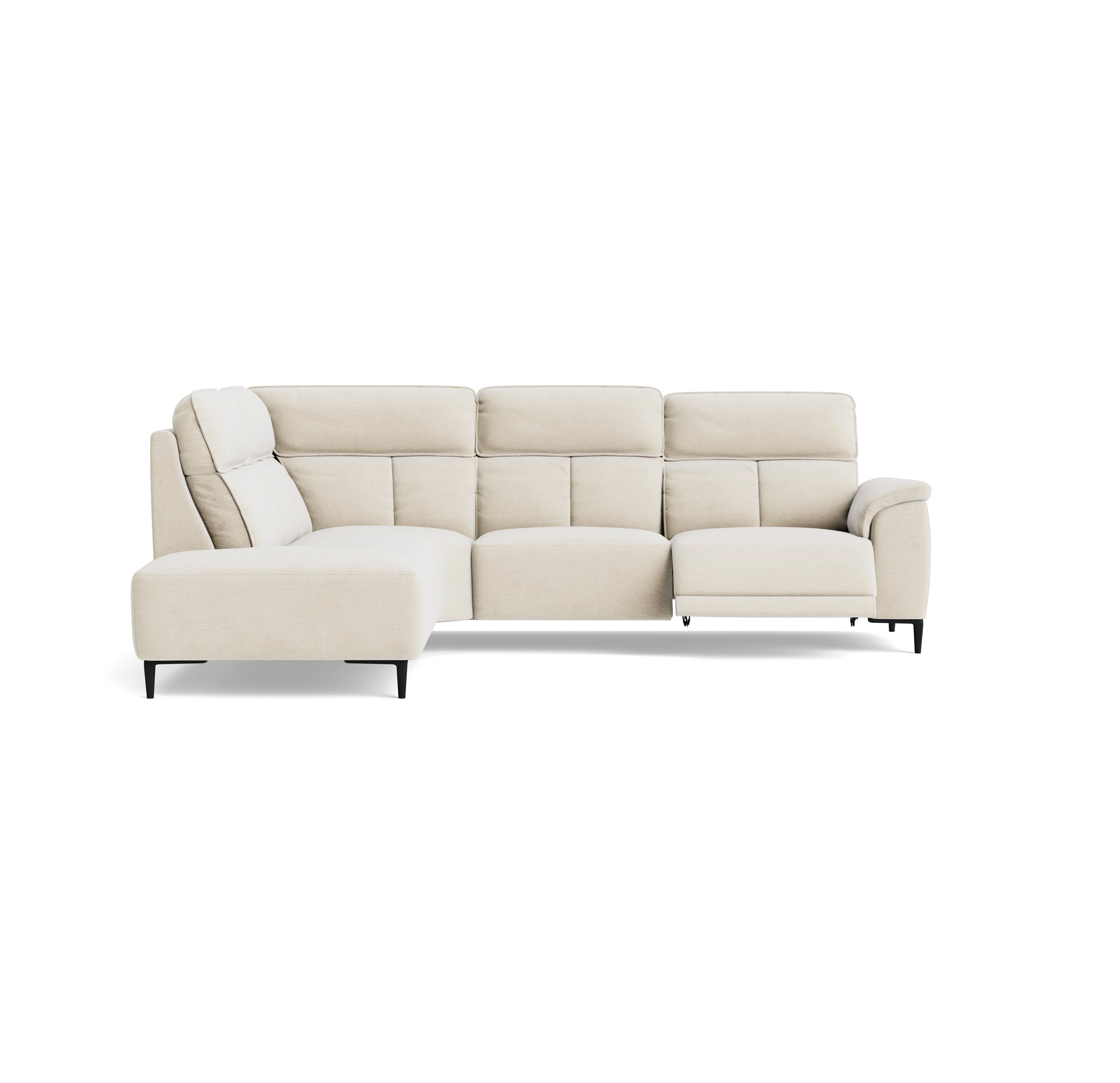 Loma Large Corner Sofa - Combination 1 Left Terminal with 2.5 Right Power 2 Pieces Fabric - Left Hand Facing - Power Recliner with USB - Image 5