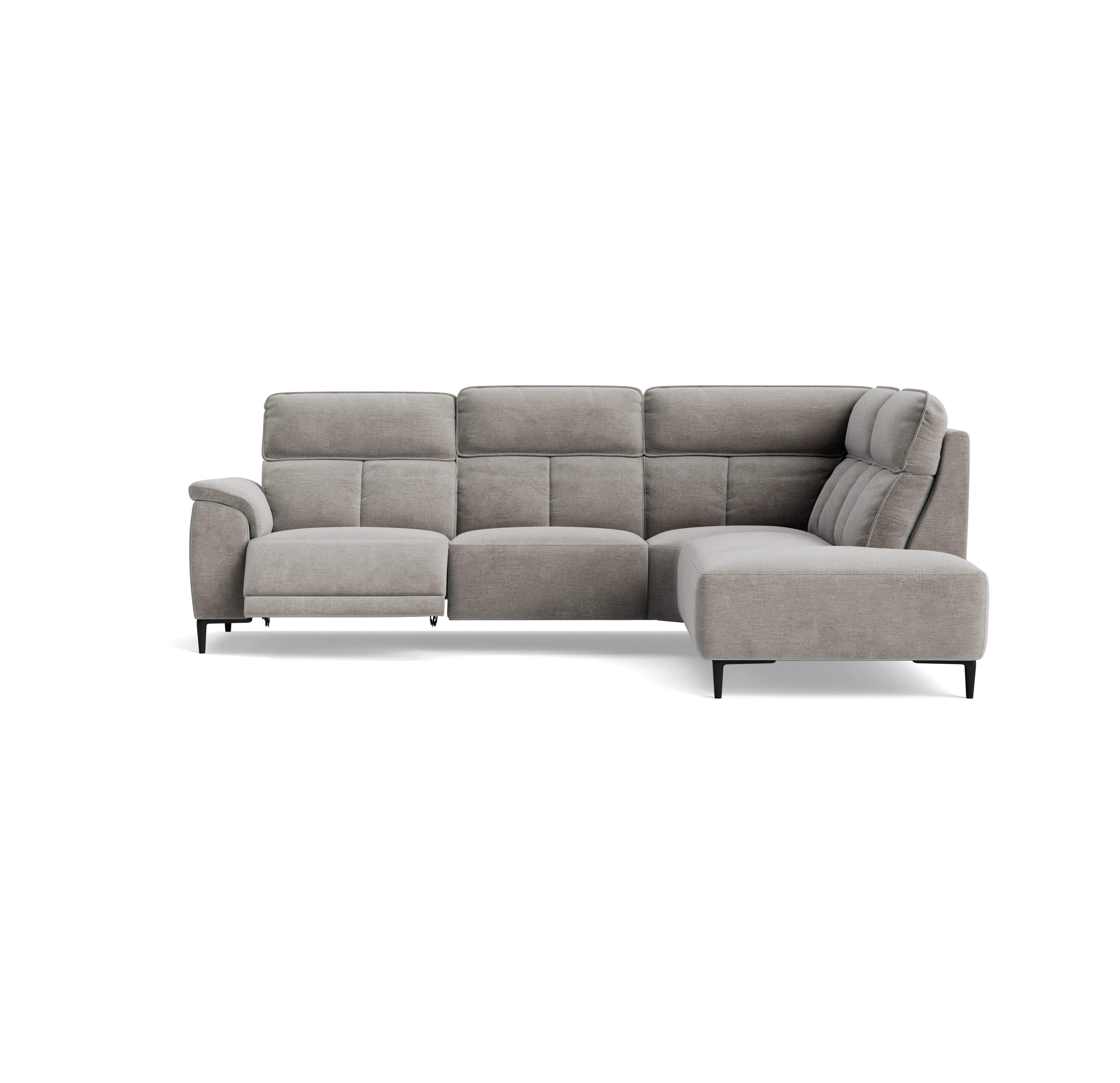 Loma Large Corner Sofa - Combination 2 Right Terminal with 2.5 Left Power 2 Pieces Fabric - Right Hand Facing - Power Recliner with USB