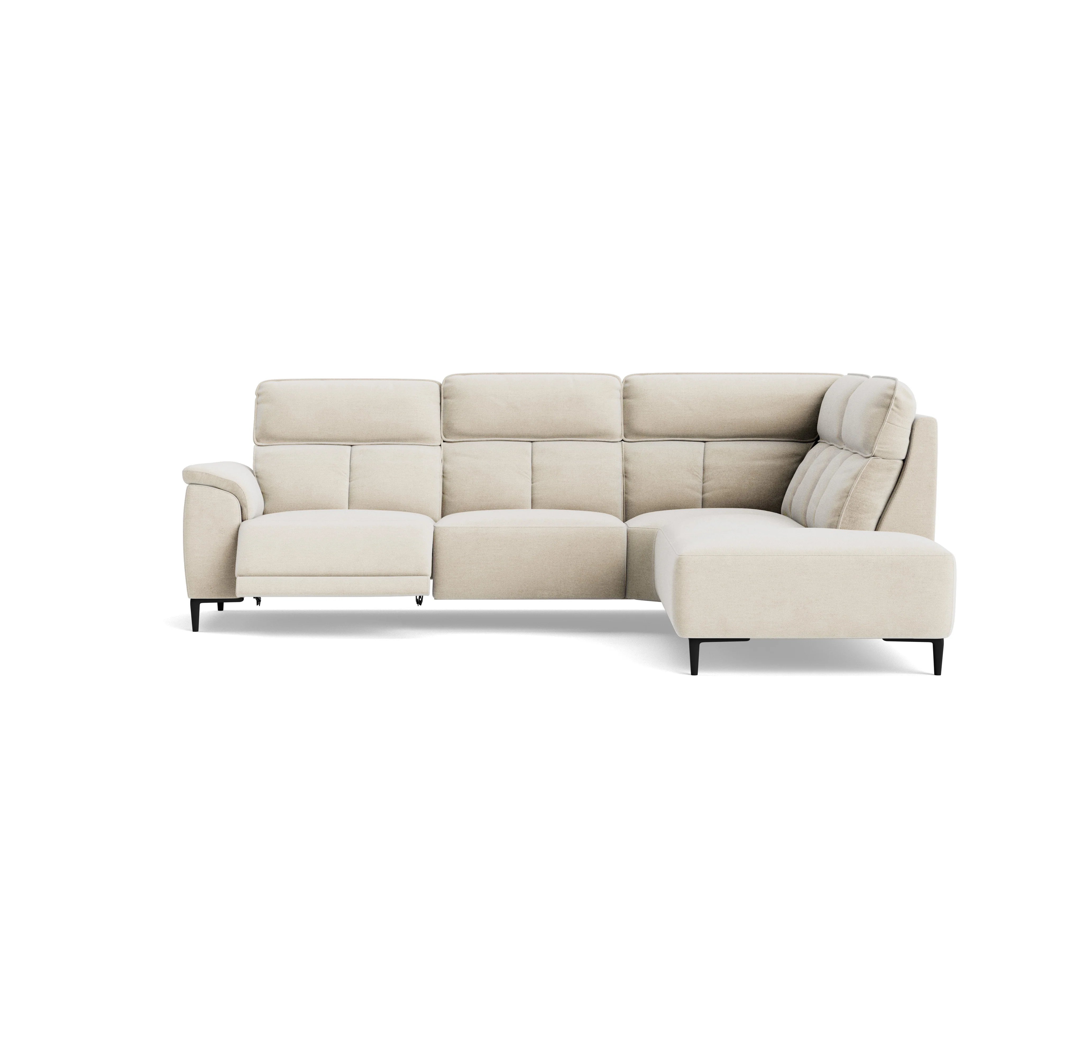 Loma Large Corner Sofa - Combination 2 Right Terminal with 2.5 Left Power 2 Pieces Fabric - Right Hand Facing - Power Recliner with USB - Image 5