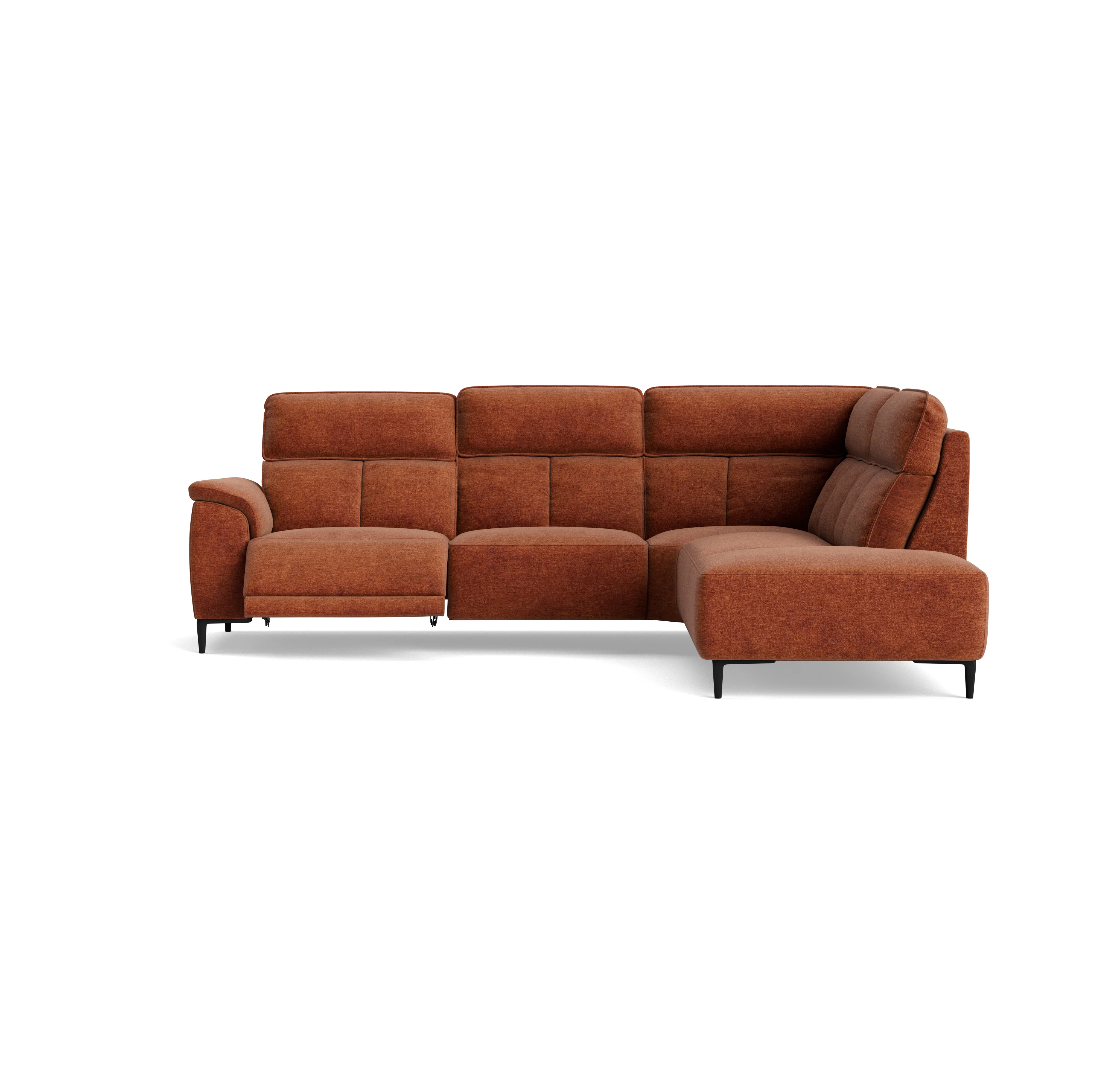 Loma Large Corner Sofa - Combination 2 Right Terminal with 2.5 Left Power 2 Pieces Fabric - Right Hand Facing - Power Recliner with USB - Image 6