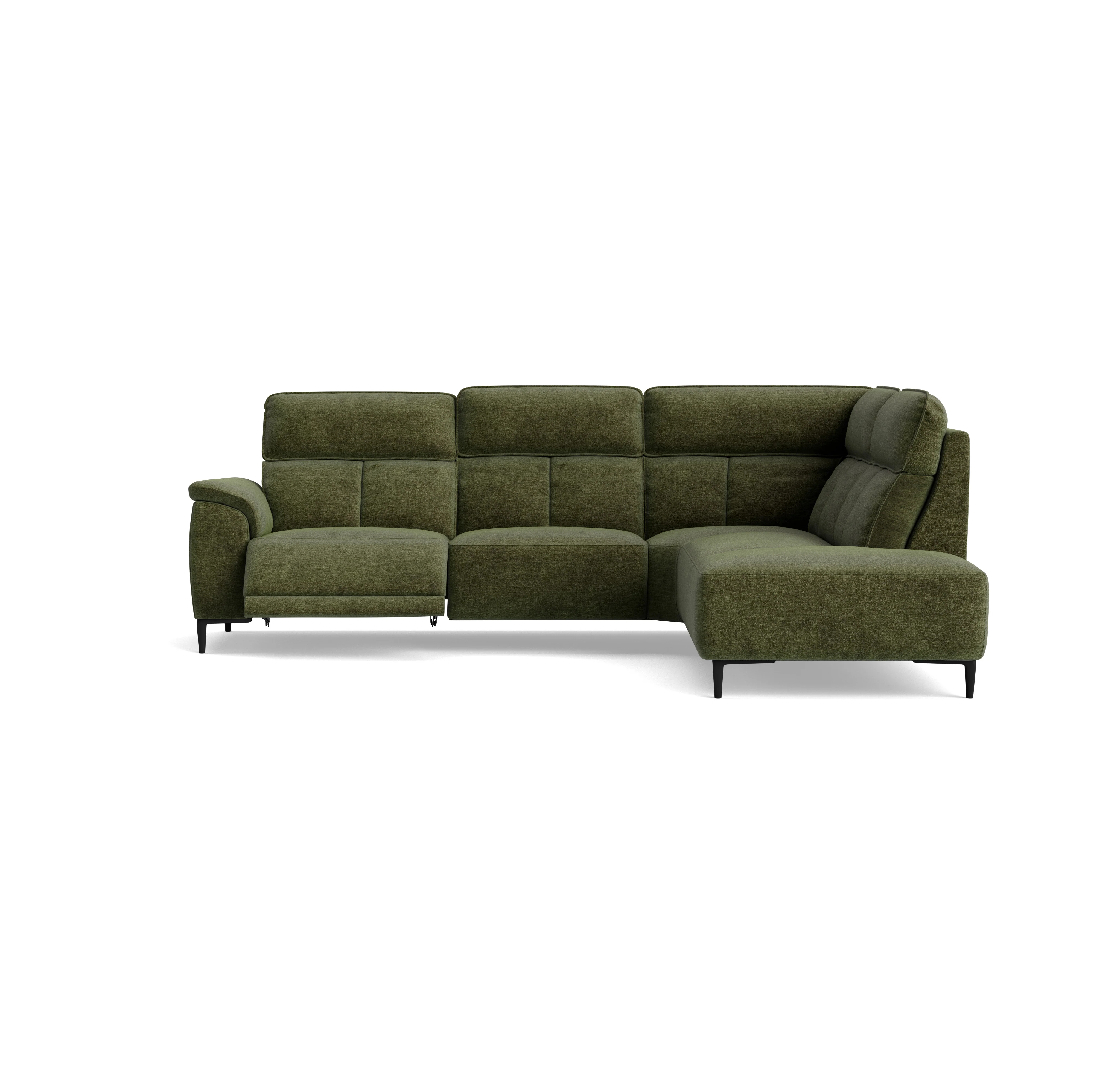 Loma Large Corner Sofa - Combination 2 Right Terminal with 2.5 Left Power 2 Pieces Fabric - Right Hand Facing - Power Recliner with USB - Image 7