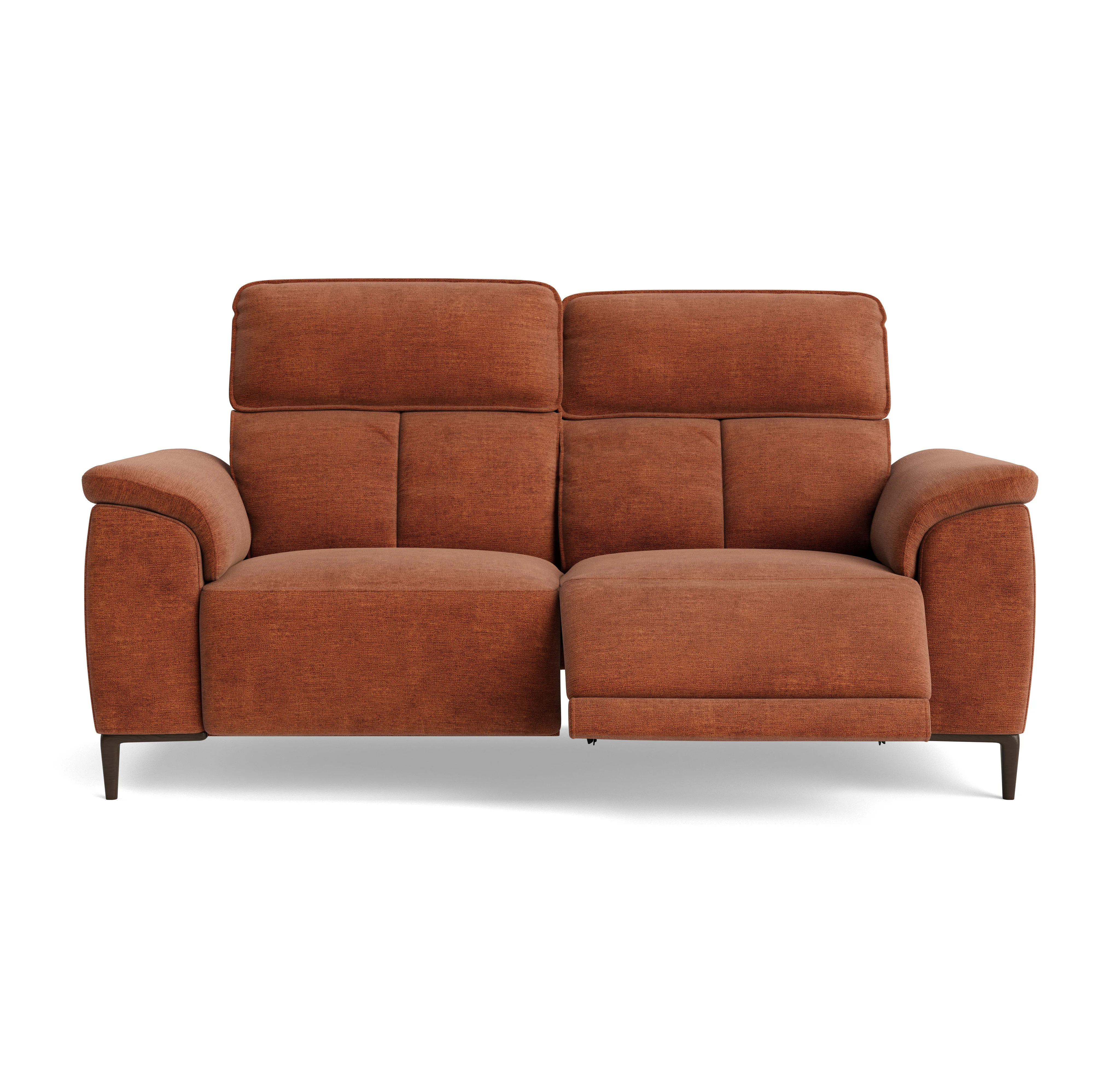 Loma Small 3 Seater Recliner Sofa - 2.5 Seater Sofa with 2 Power Recliners (Compact) USB Fabric - Power Recliner with USB - Image 4