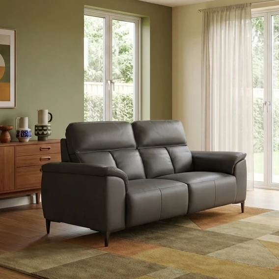 Loma Small 3 Seater Sofa - 2.5 Seater Sofa Compact Fabric - Image 2