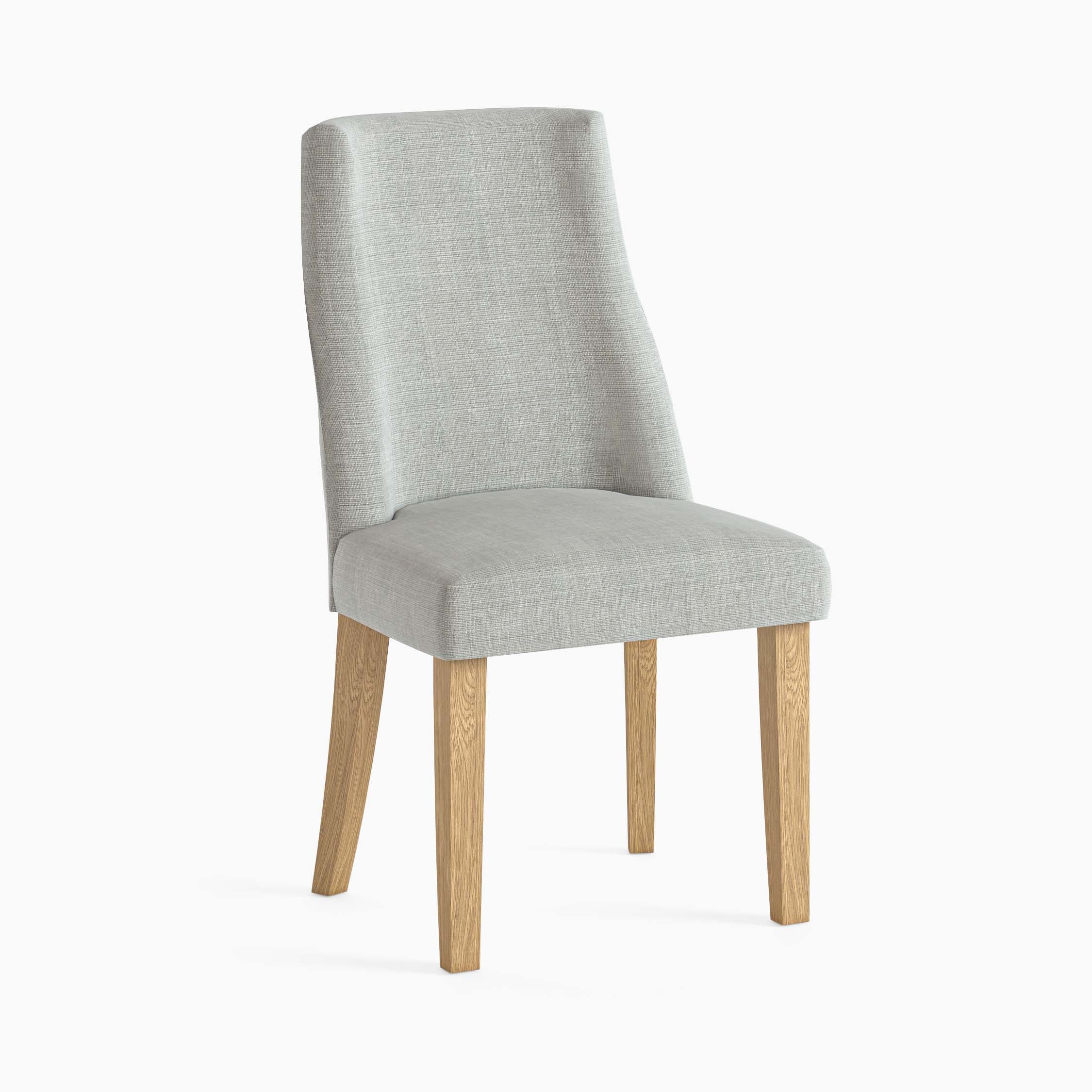 Luna Pair of Light Oak/Beige Dining Chairs - Luna Dining Chair - Pair Light Oak / Beige - Image 2