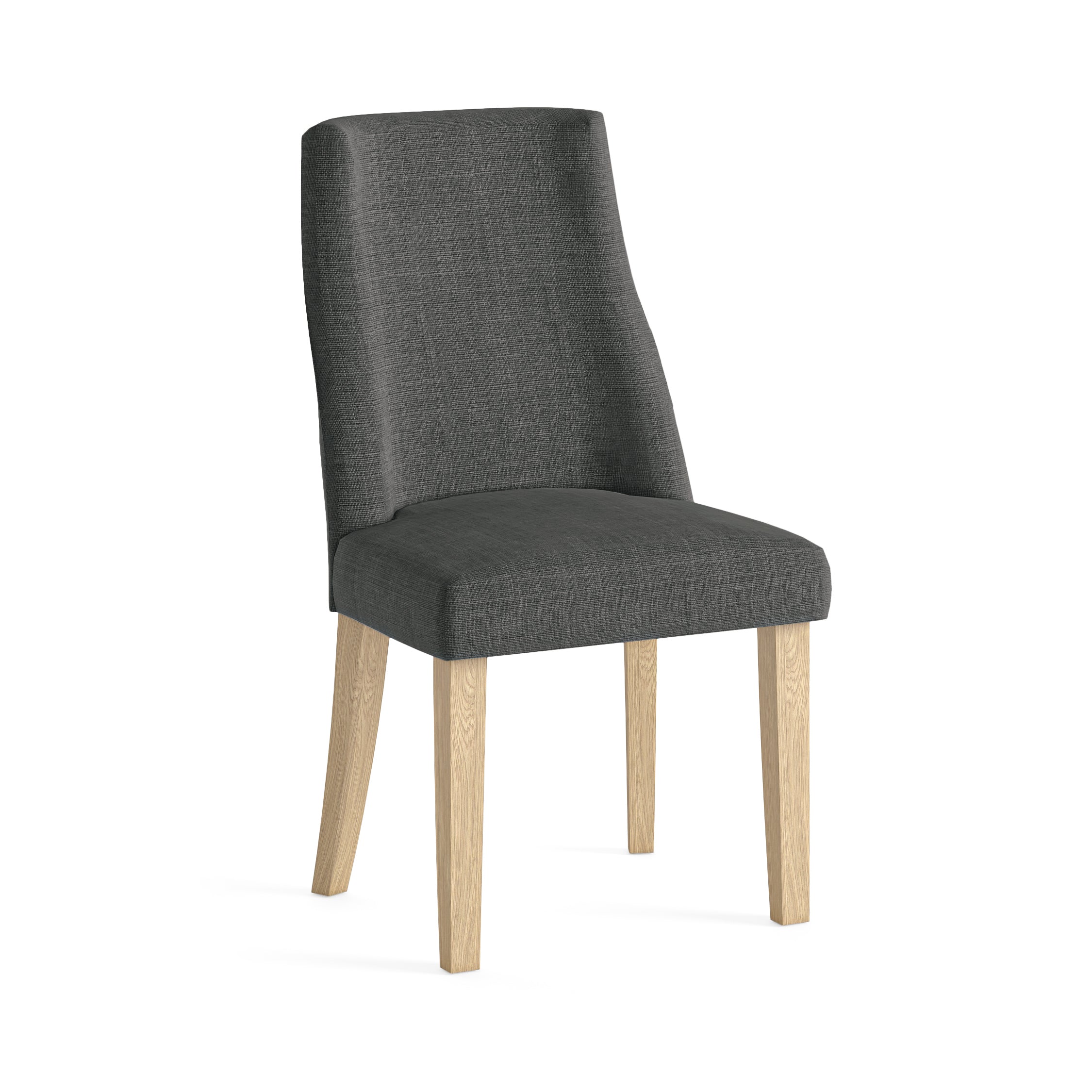 Luna Pair of Light Oak/Charcoal Dining Chairs - Luna Dining Chair - Pair Light Oak / Charcoal - Image 2