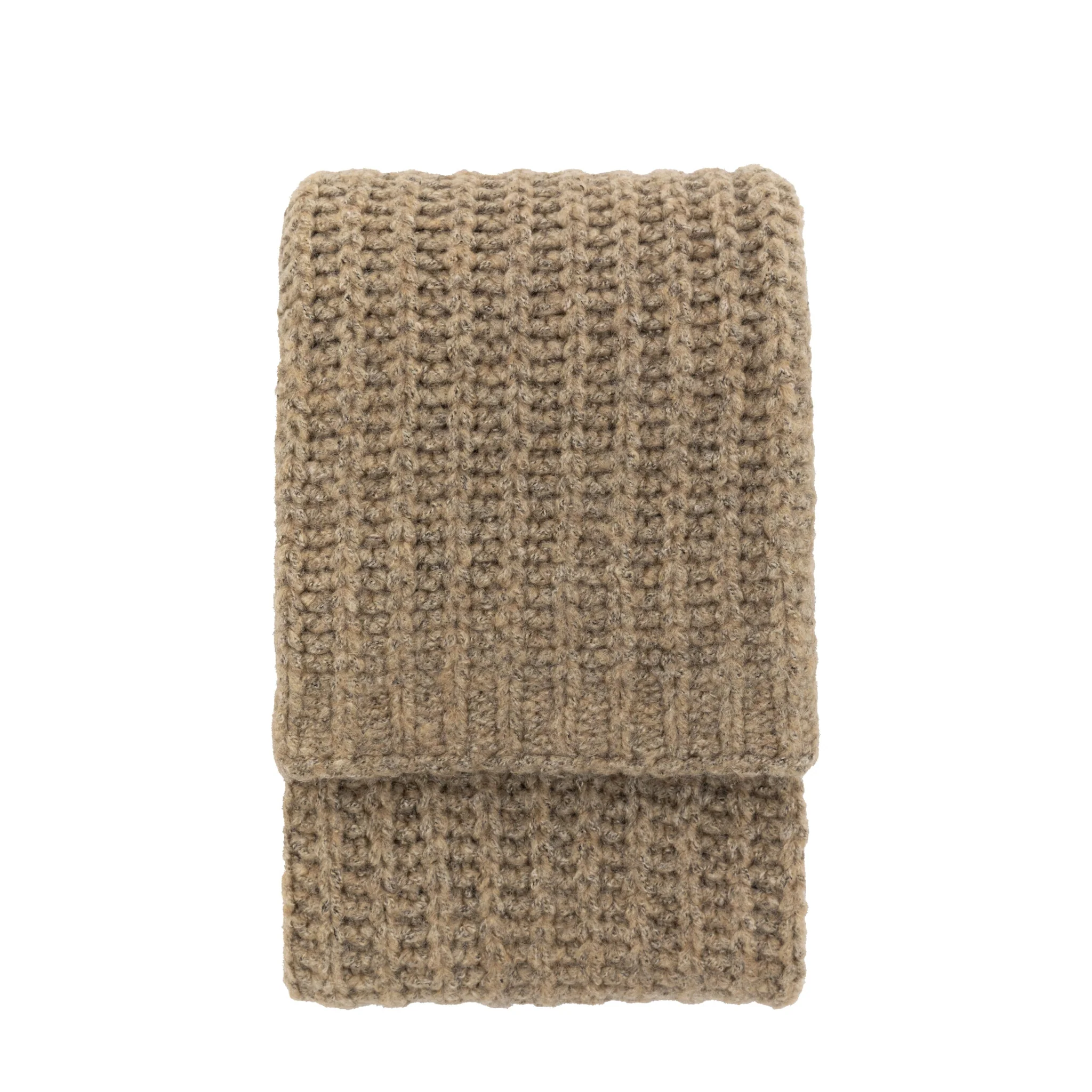 Luxury Melange Knit Brown Throw - Luxury Melange Knit Throw Oatmeal 130x170CM - Image 4